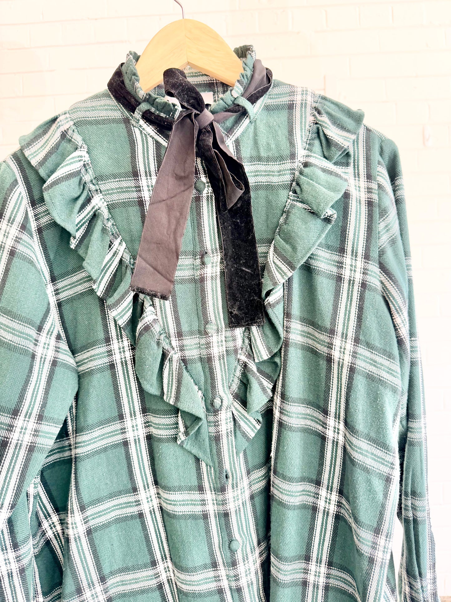 Binny Plaid Shirt in green - Size 12