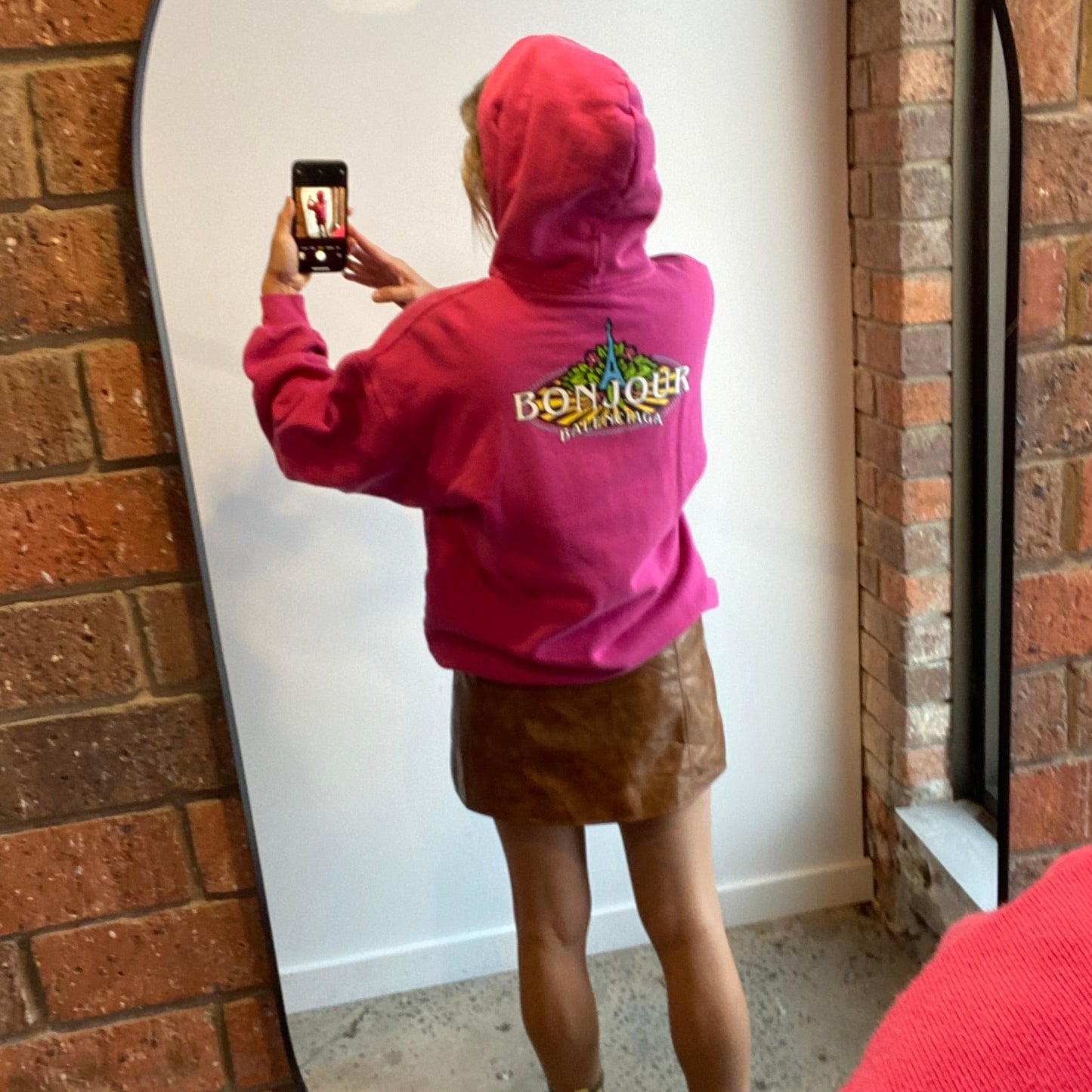 Balenciaga Bonjour Eiffel Tower Hoodie - Size Small (8/10)