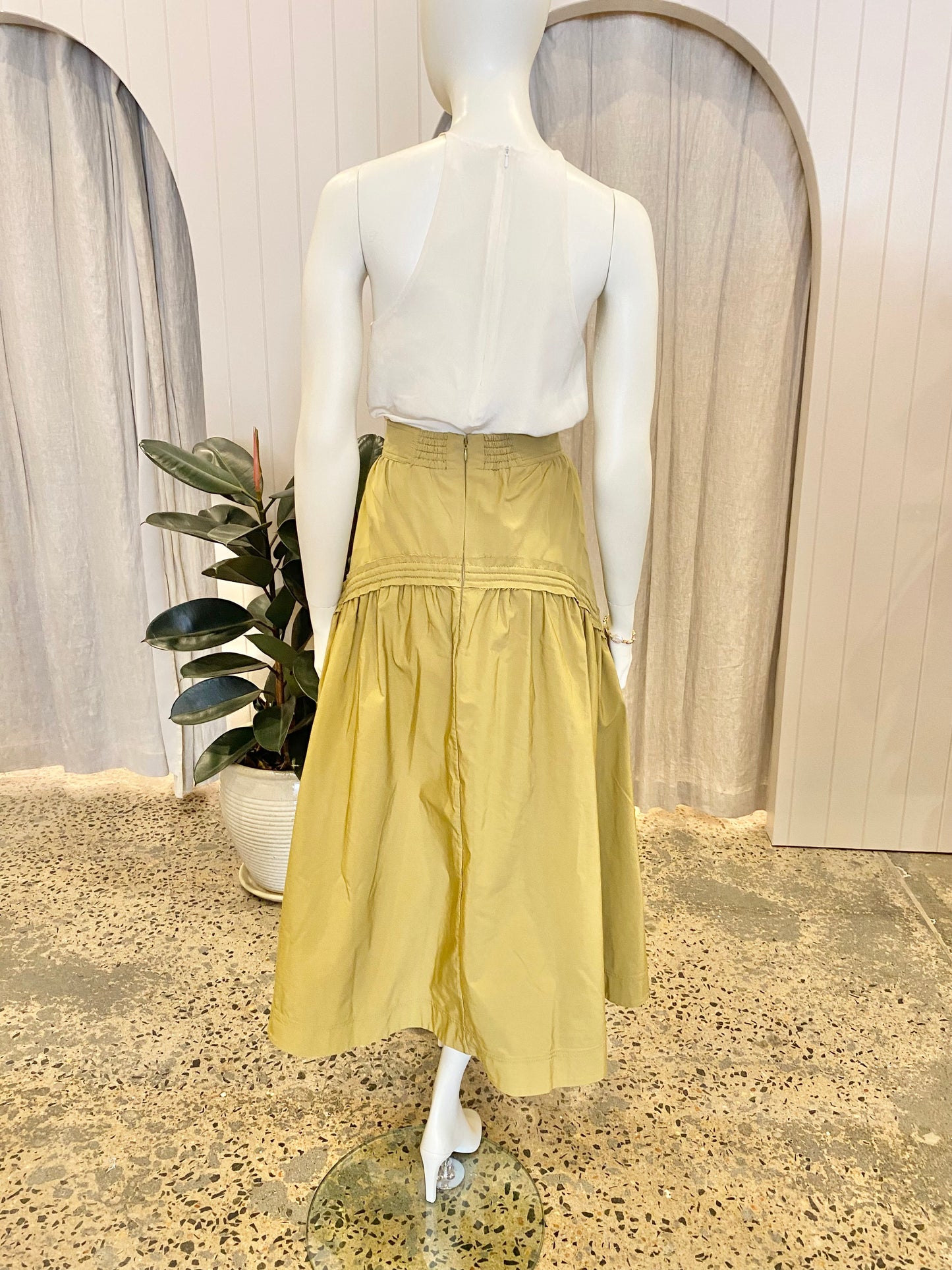 AJE Cosmos Drawstring Midi Skirt - Size 16