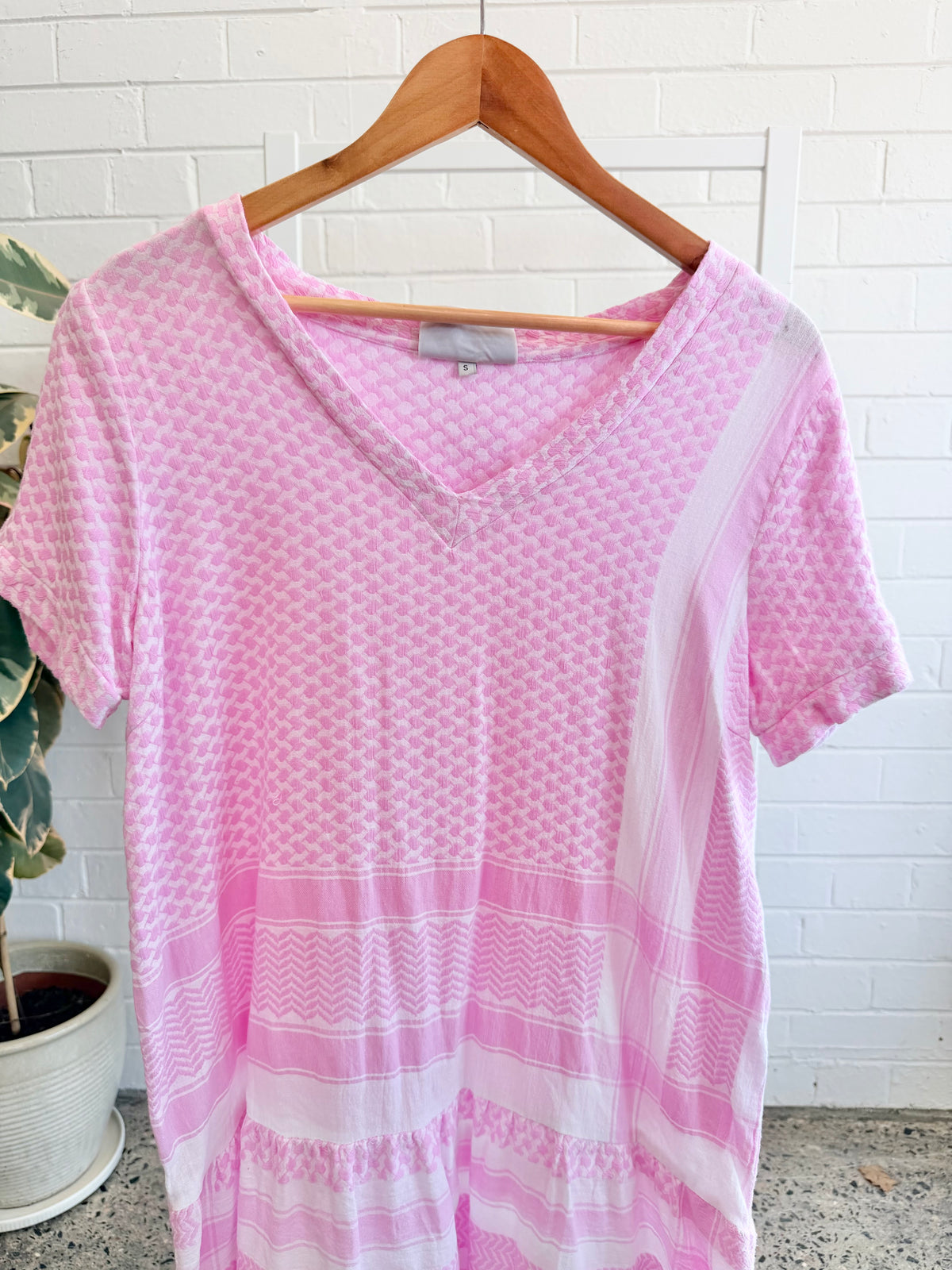 Cecile Copenhagen Pink Cotton Midi Dress - Size S (8 - 10)