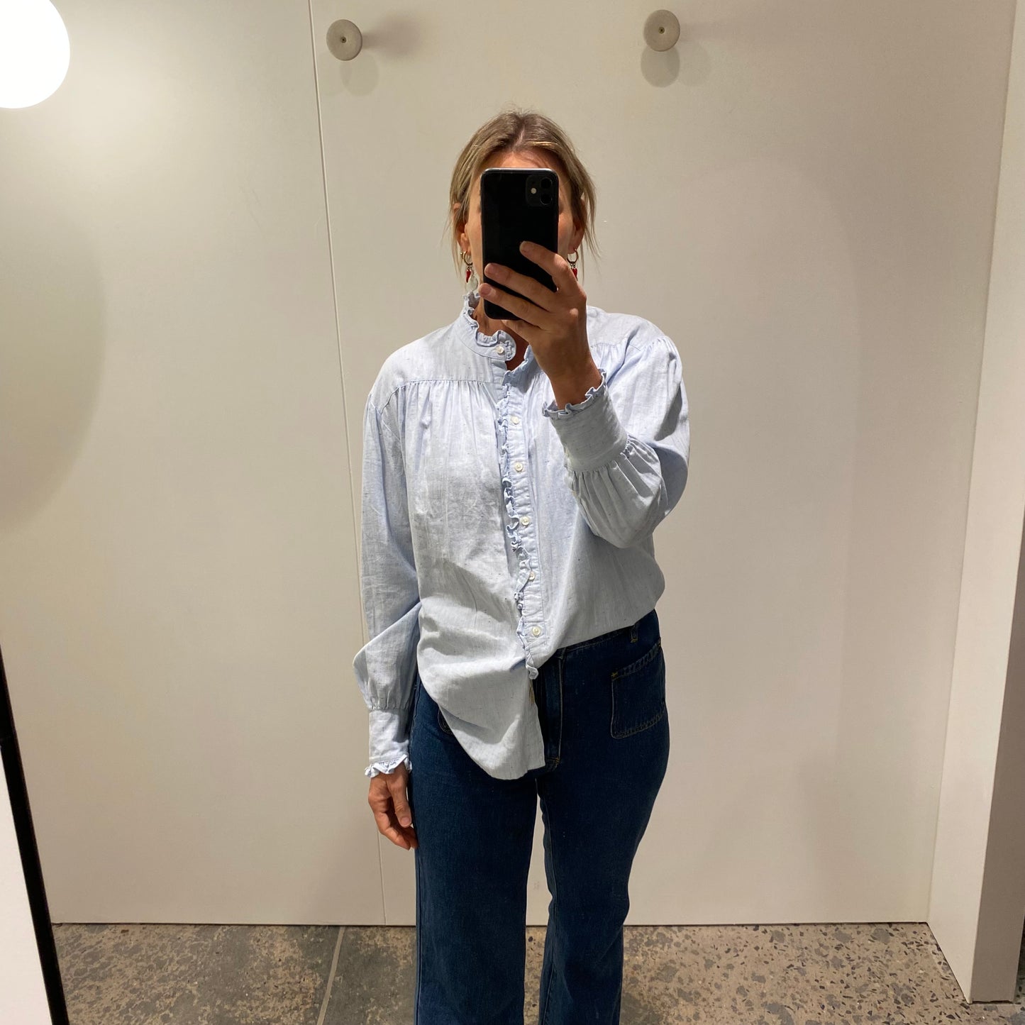 Scotch & Soda Ruffle Placket Pleated Shirt - Size 10