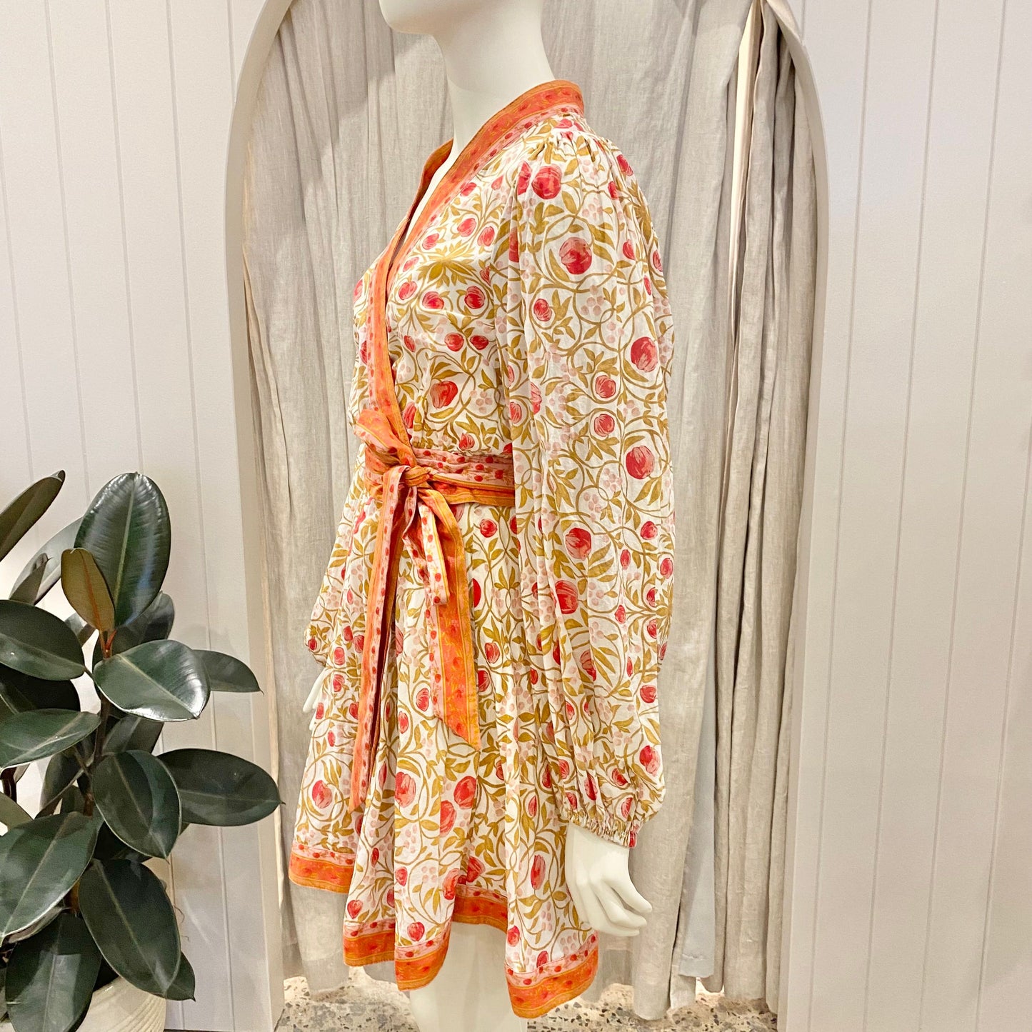 Rebecca Vallance Orange Cantania Mini Robe Dress - Size M