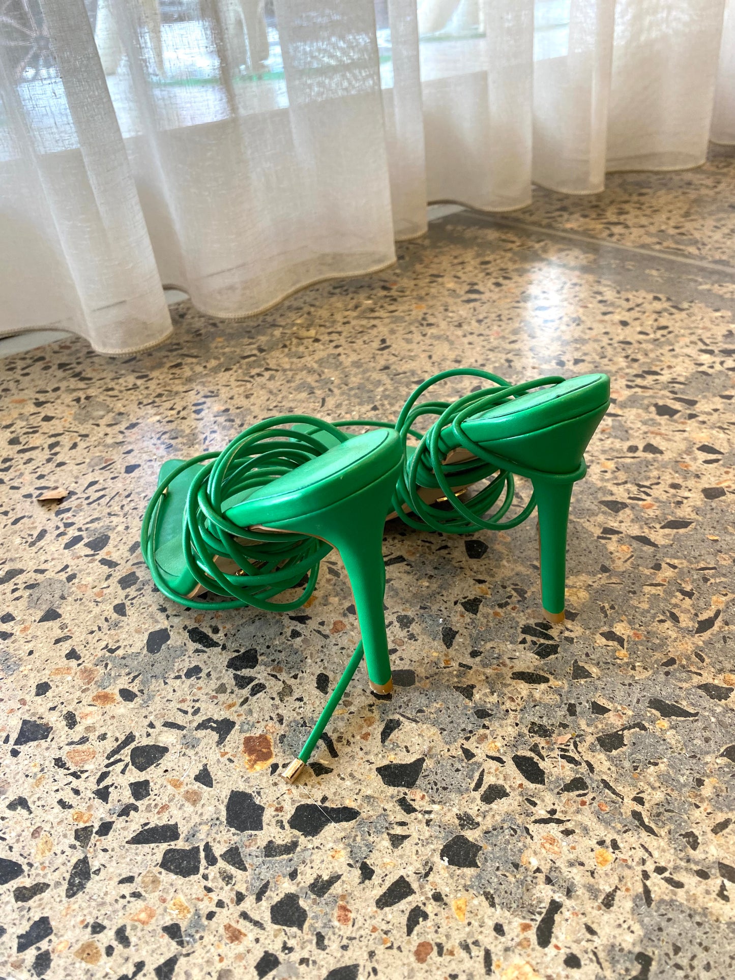 Billini x Rozalia Lace Up Heels in Green - Size 38