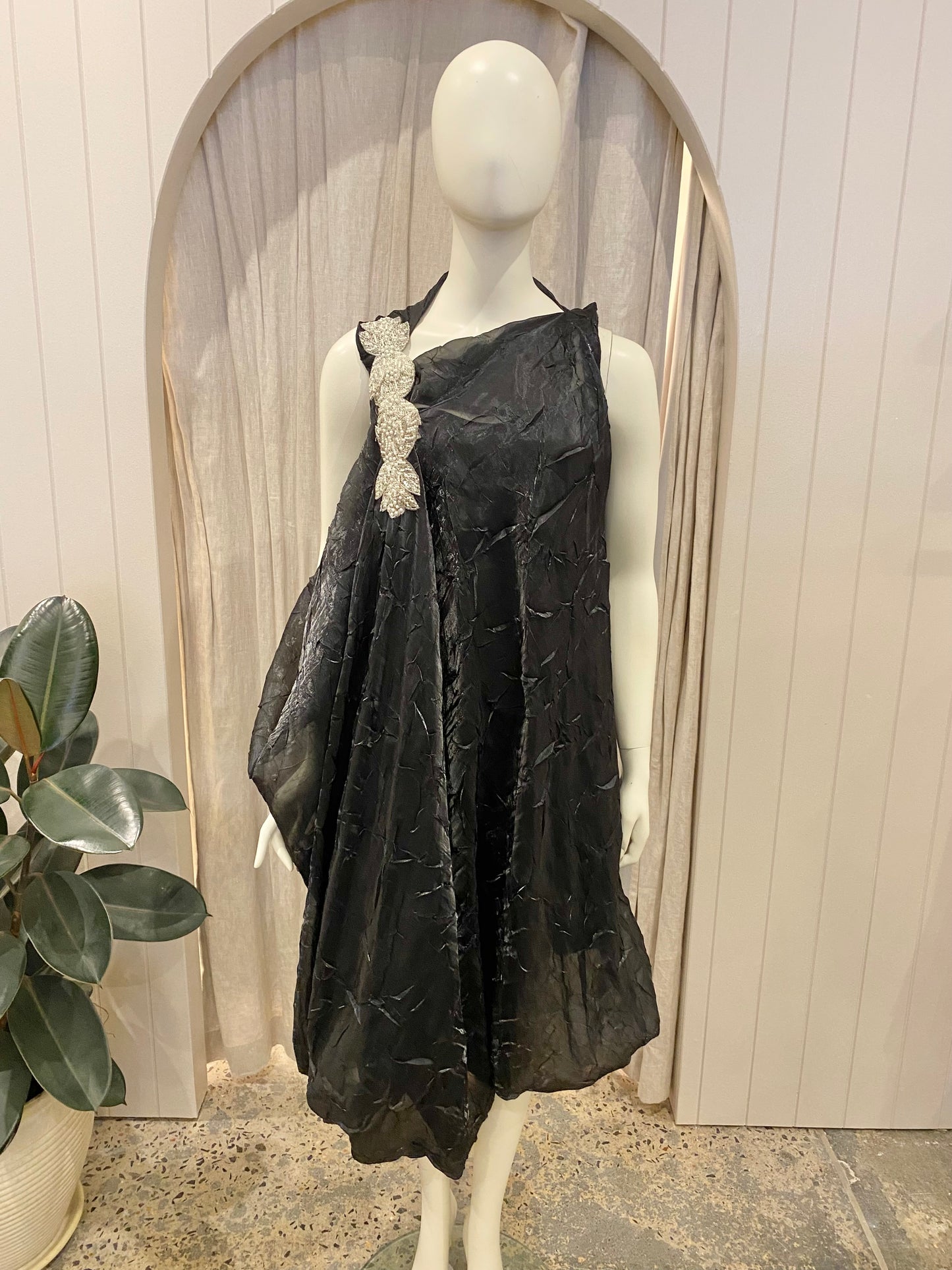 The Social Studio Black Midi Dress - Size 10