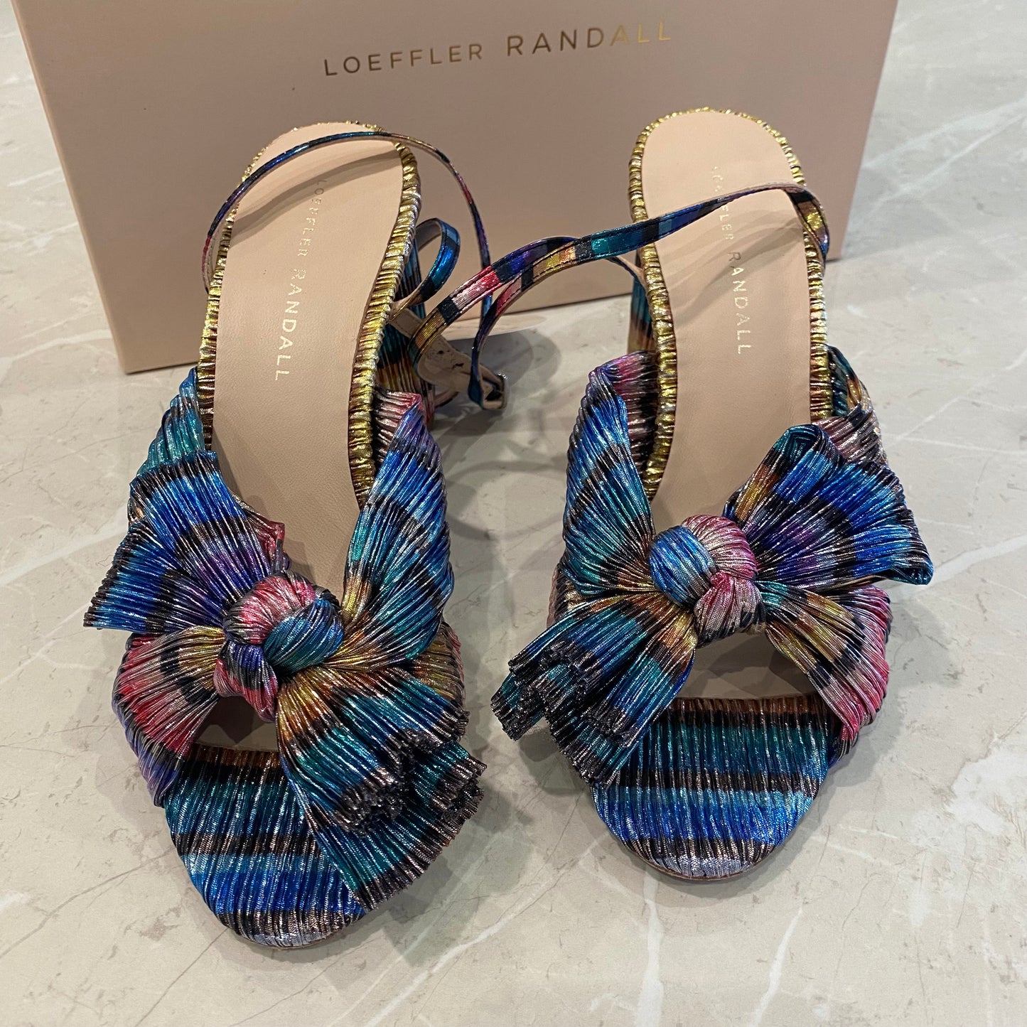 Loeffler Randall Camellia Bow Heels in Rainbow - Size 8