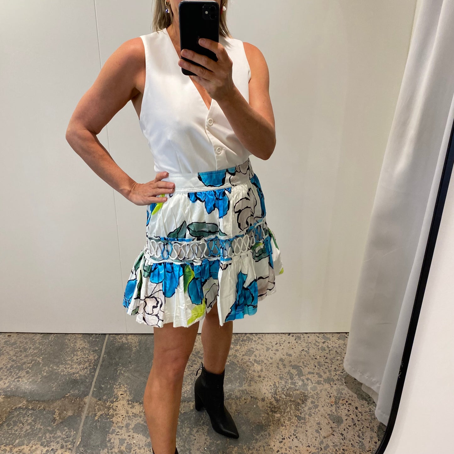AJE Holly Loop Trim Mini Skirt - Size 12