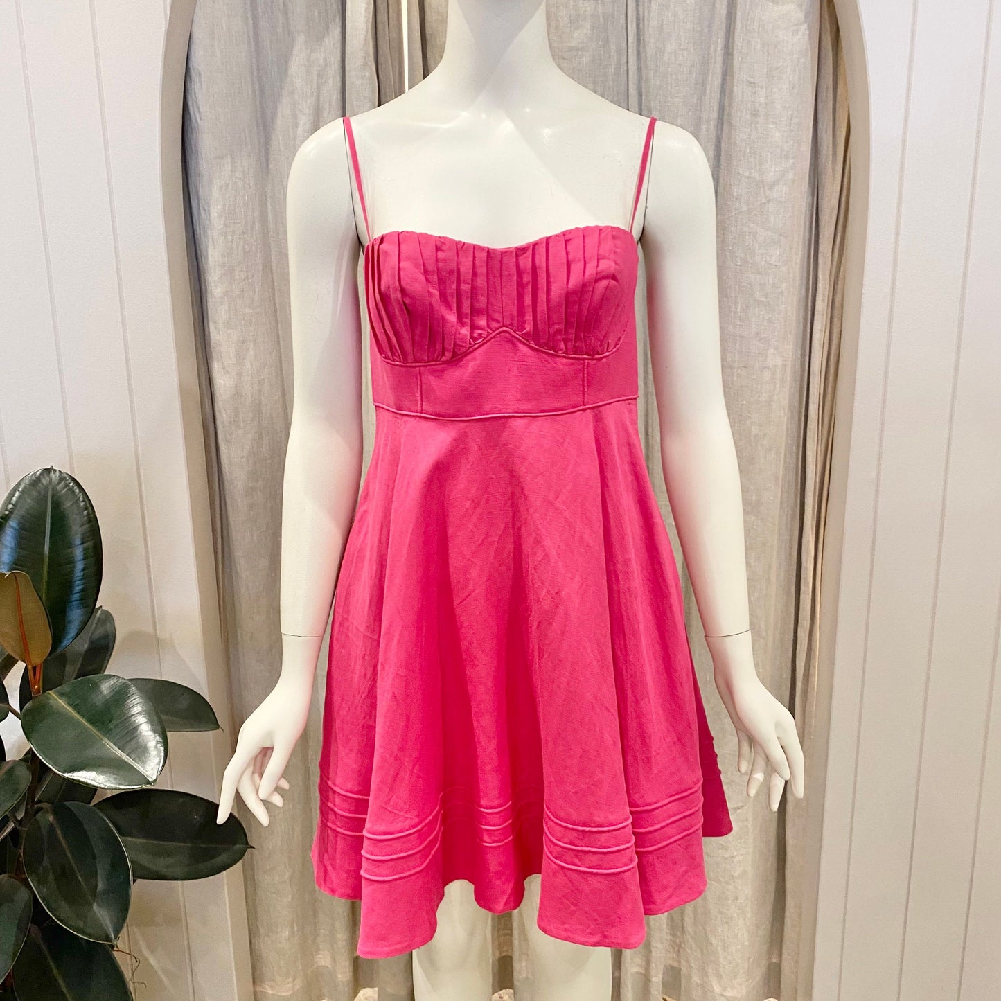Shona Joy Corded Azelea Pink Mini Dress - Size 8