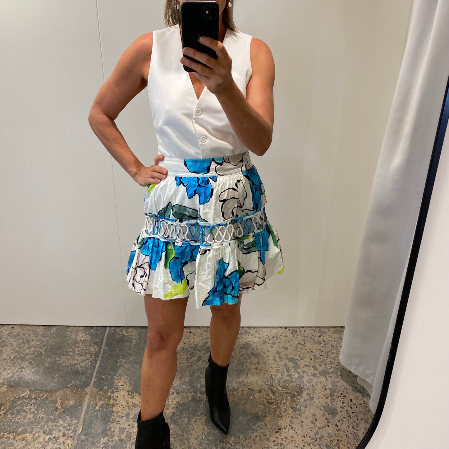 AJE Holly Loop Trim Mini Skirt - Size 12