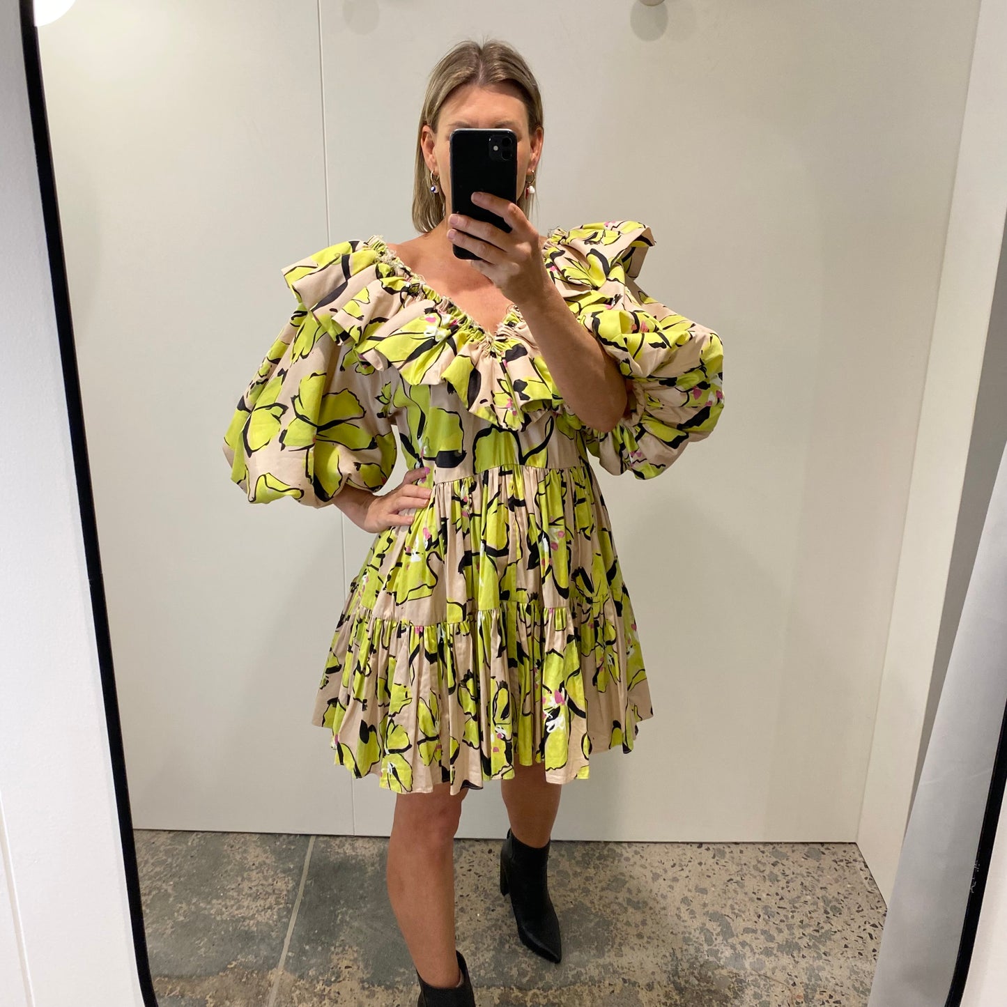 AJE Pelicano Ruffle Mini Dress- Size 12