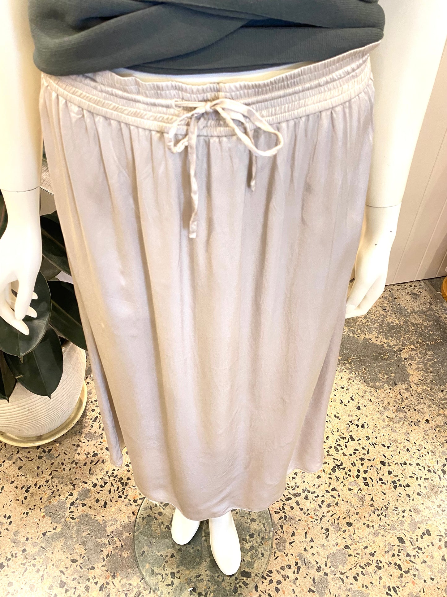 Elka Collective Midi Skirt in Silver - Size 10