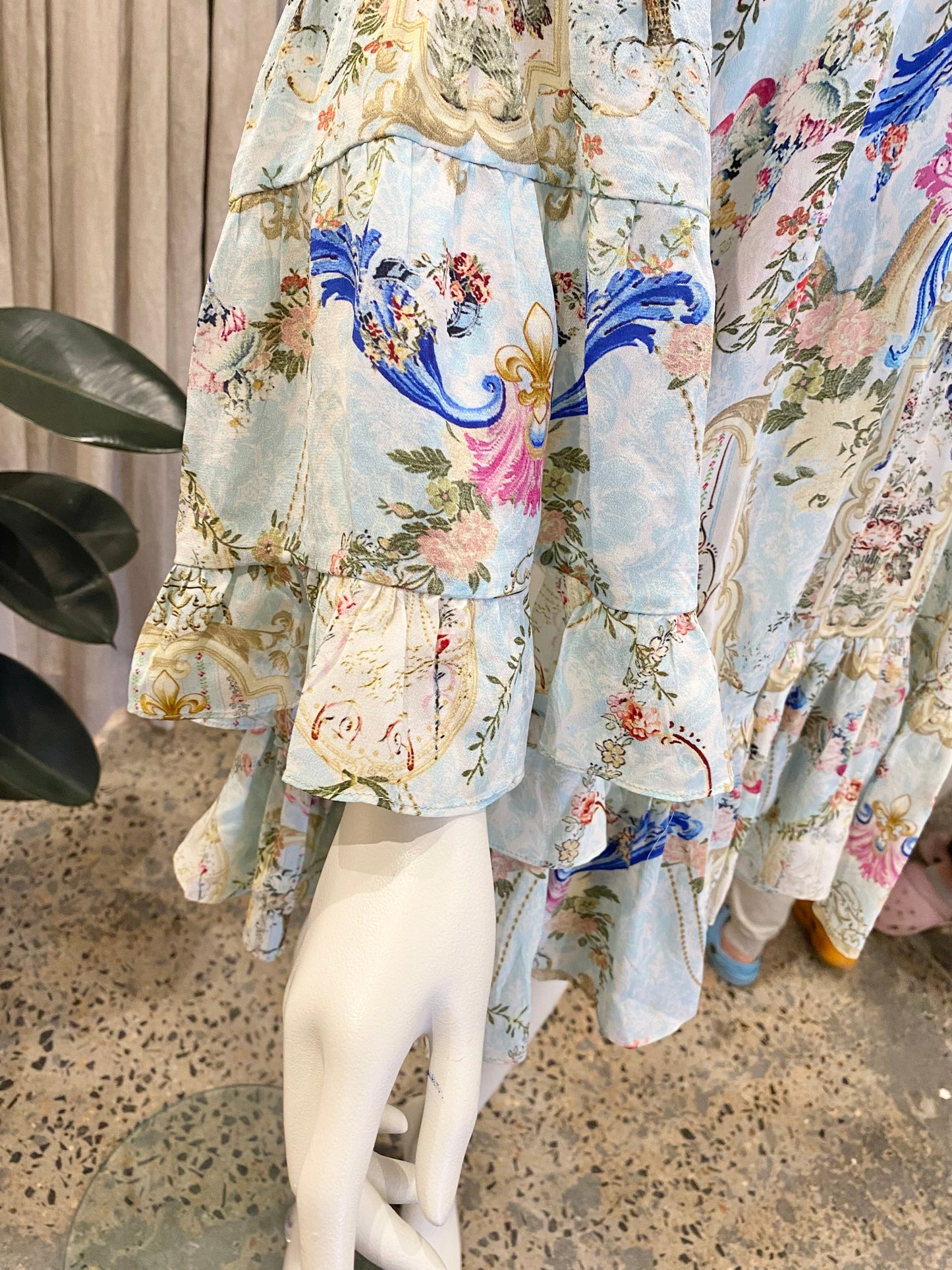 Camilla Versailles Sky A Line Frill Hem Dress - Size 10