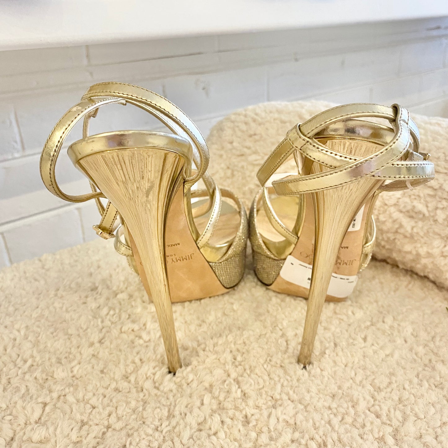 Jimmy Choo Lidee High Heel in Gold - Size 40