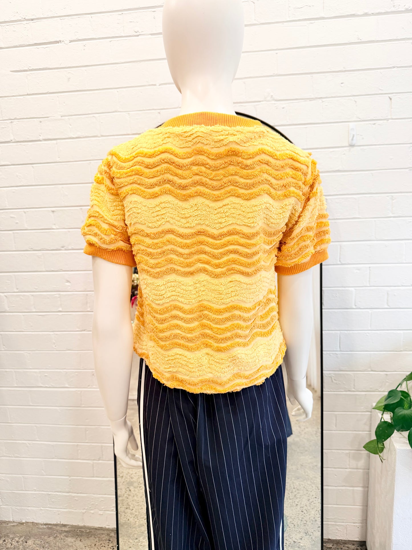 Alice Nightingale Nah Mate Fluffy Tee in Yellow - Size 10