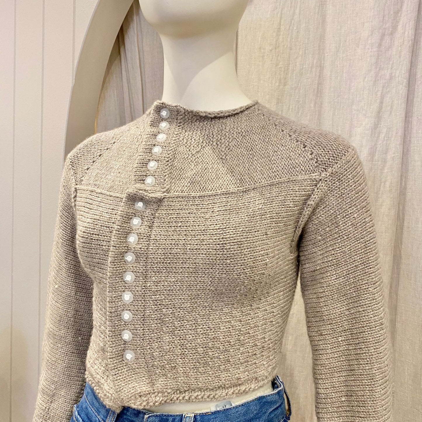 Wendy Voon Wool Knit Cardigan in Natural - Size S (6/8)