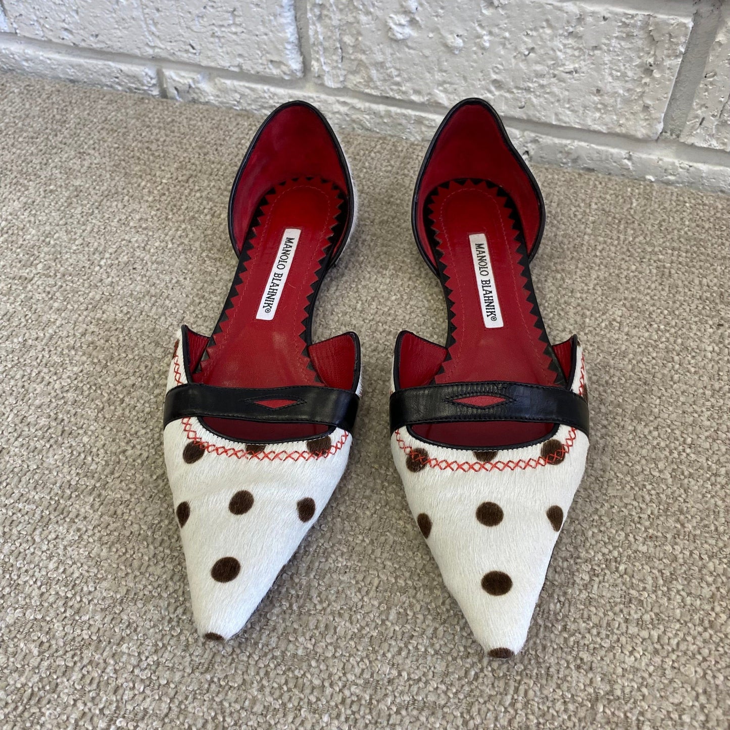 Manolo Blahnik Polka Dot Flats - Size 37