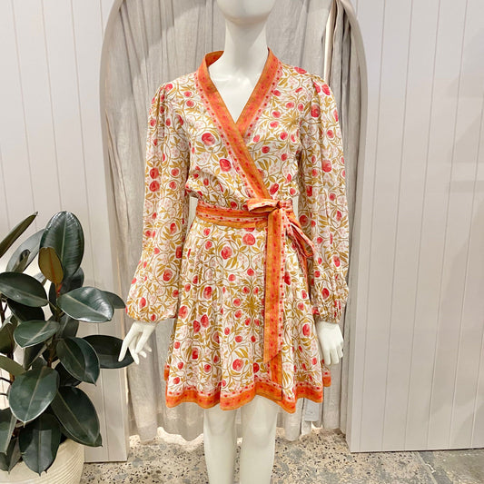 Rebecca Vallance Orange Cantania Mini Robe Dress - Size M