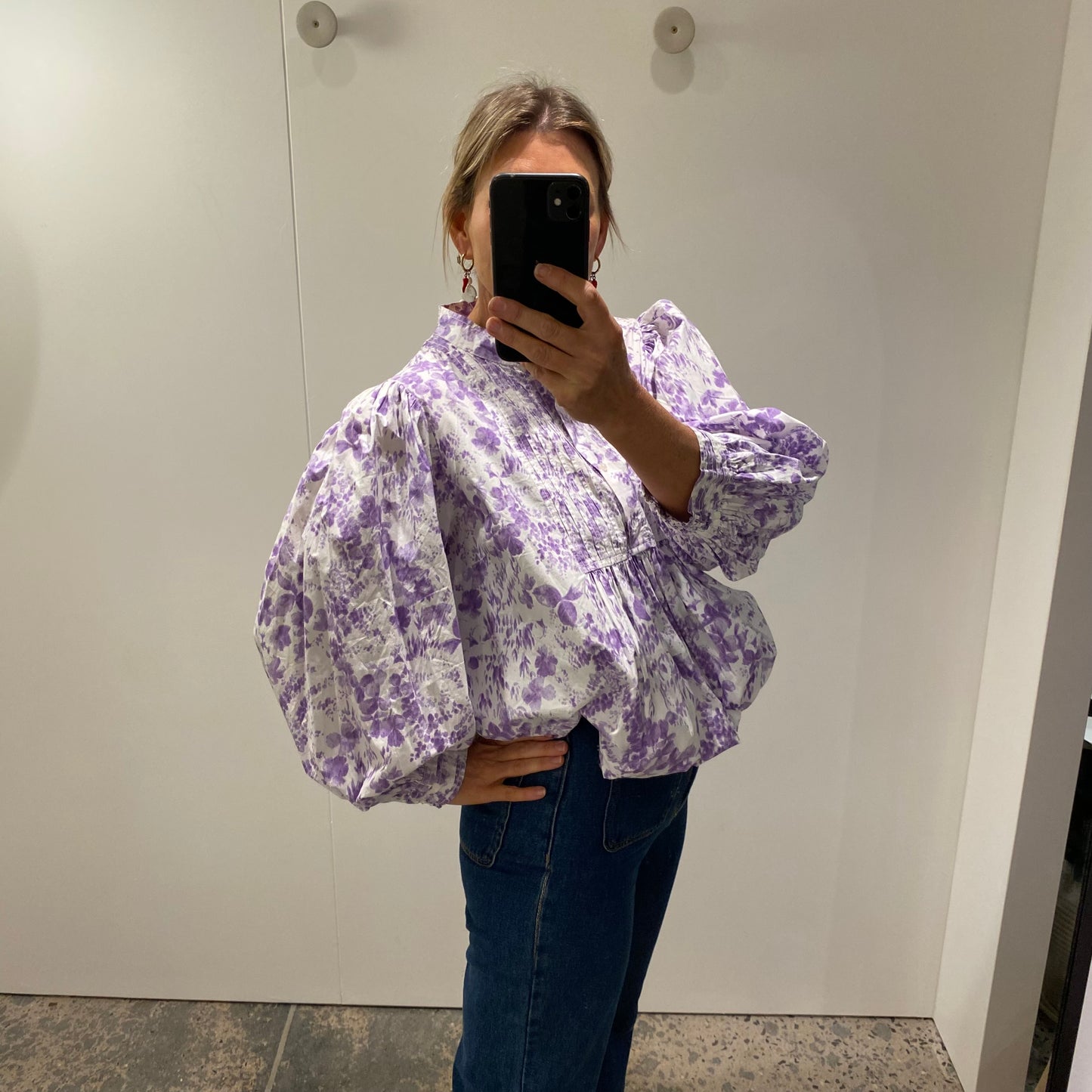 byTiMo Poplin Blouse / Mini Dress in Lilac Floral - Size 12