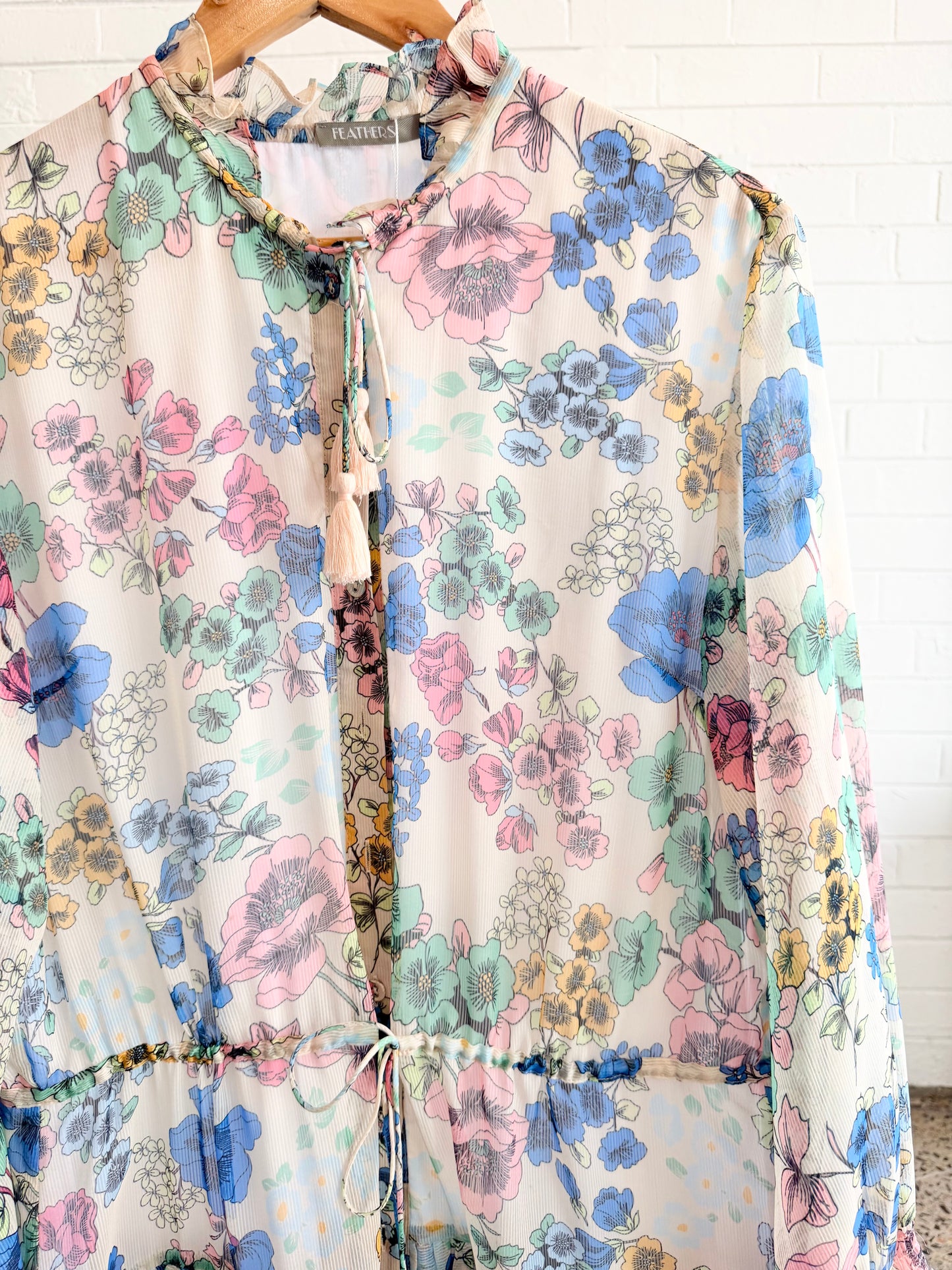 Feathers Floral Midi Dress - Size XL (14)