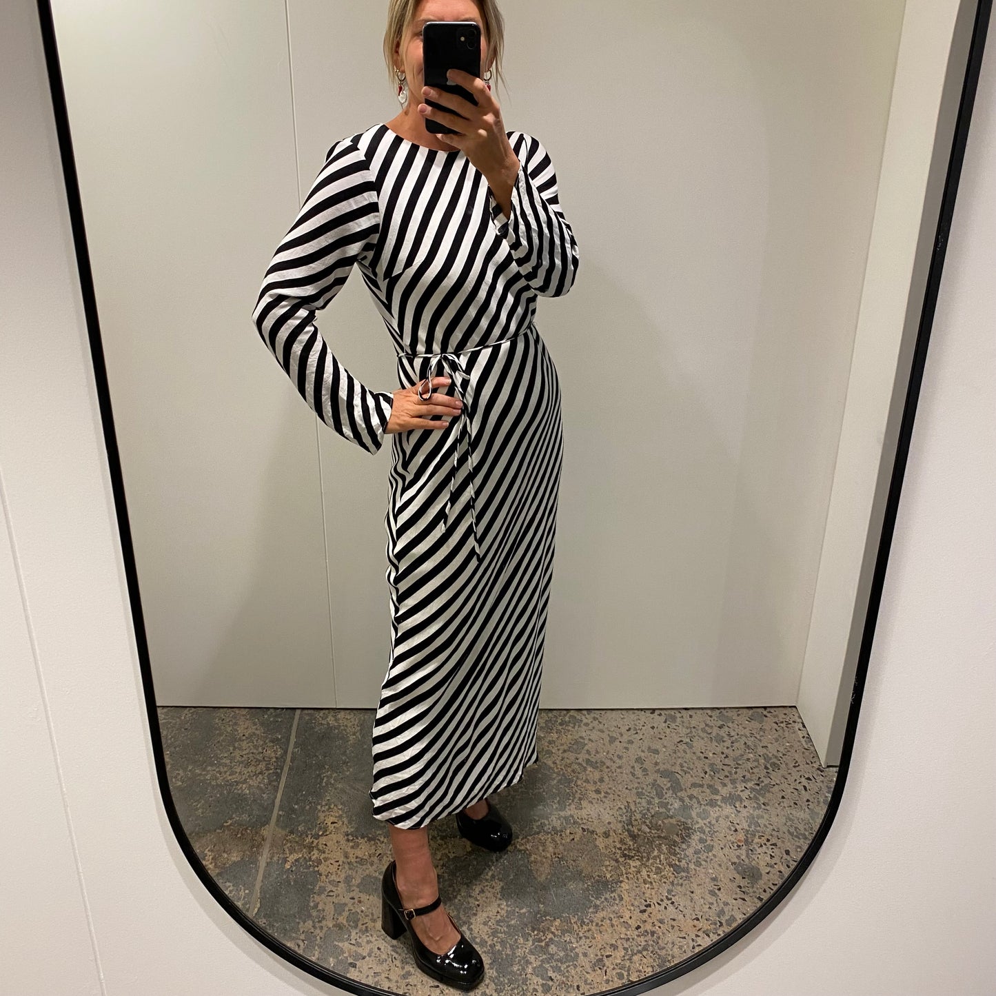 Dissh Striped Midi Dress - Size 12