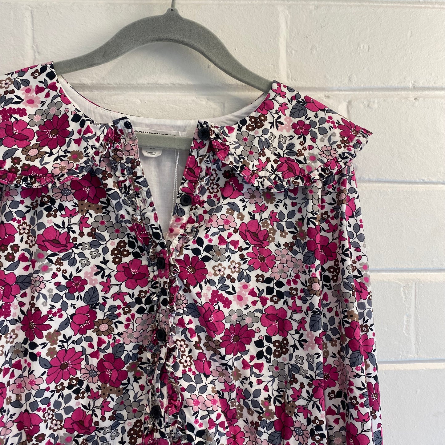 Country Road Grey and Pink Floral Dress - Size 8