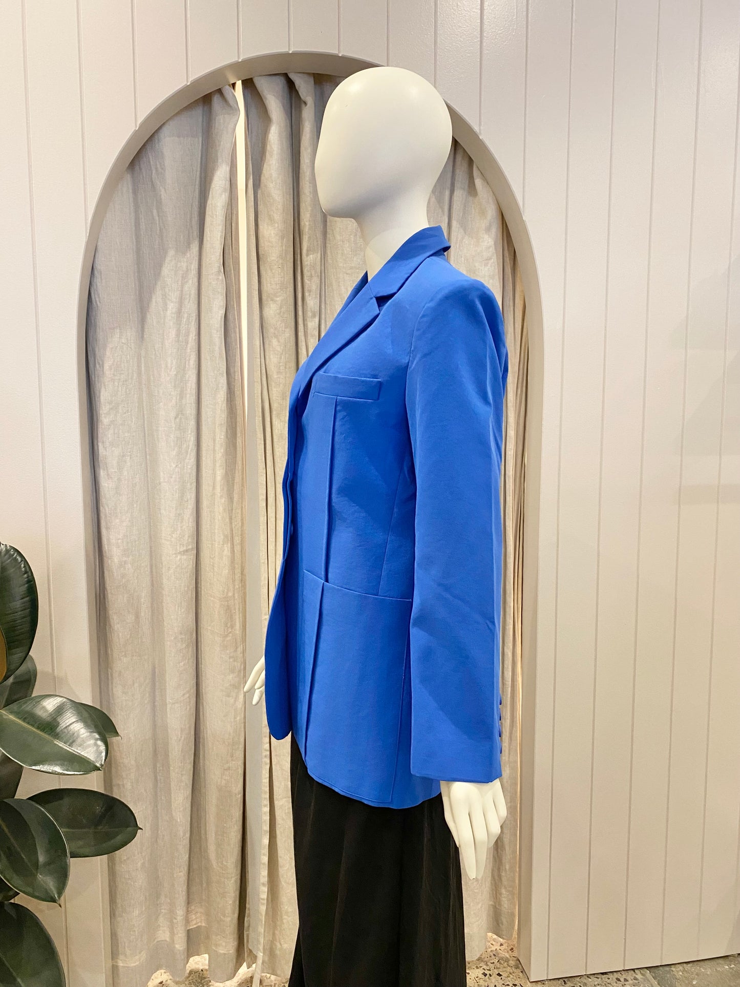 Raef Blue Henley Blazer - Size 10
