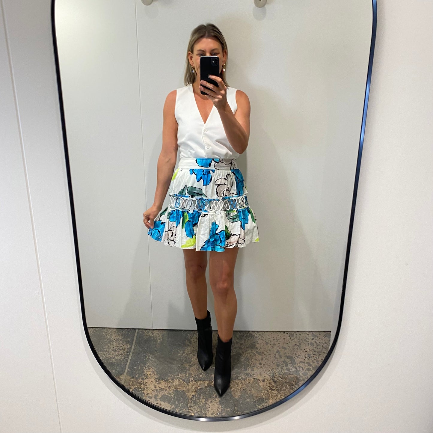 AJE Holly Loop Trim Mini Skirt - Size 12