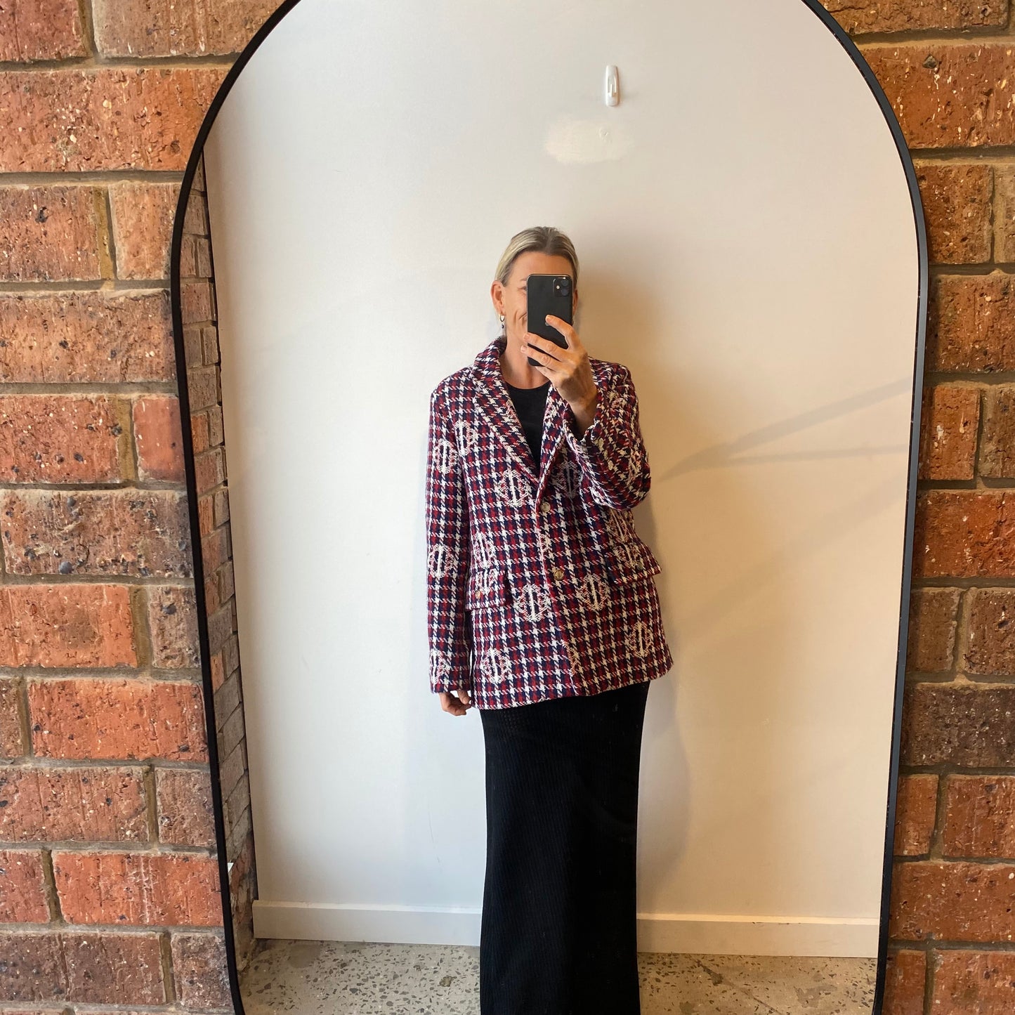 Maje Clover Plaid Jacquard Jacket - Size 40 (8/10)
