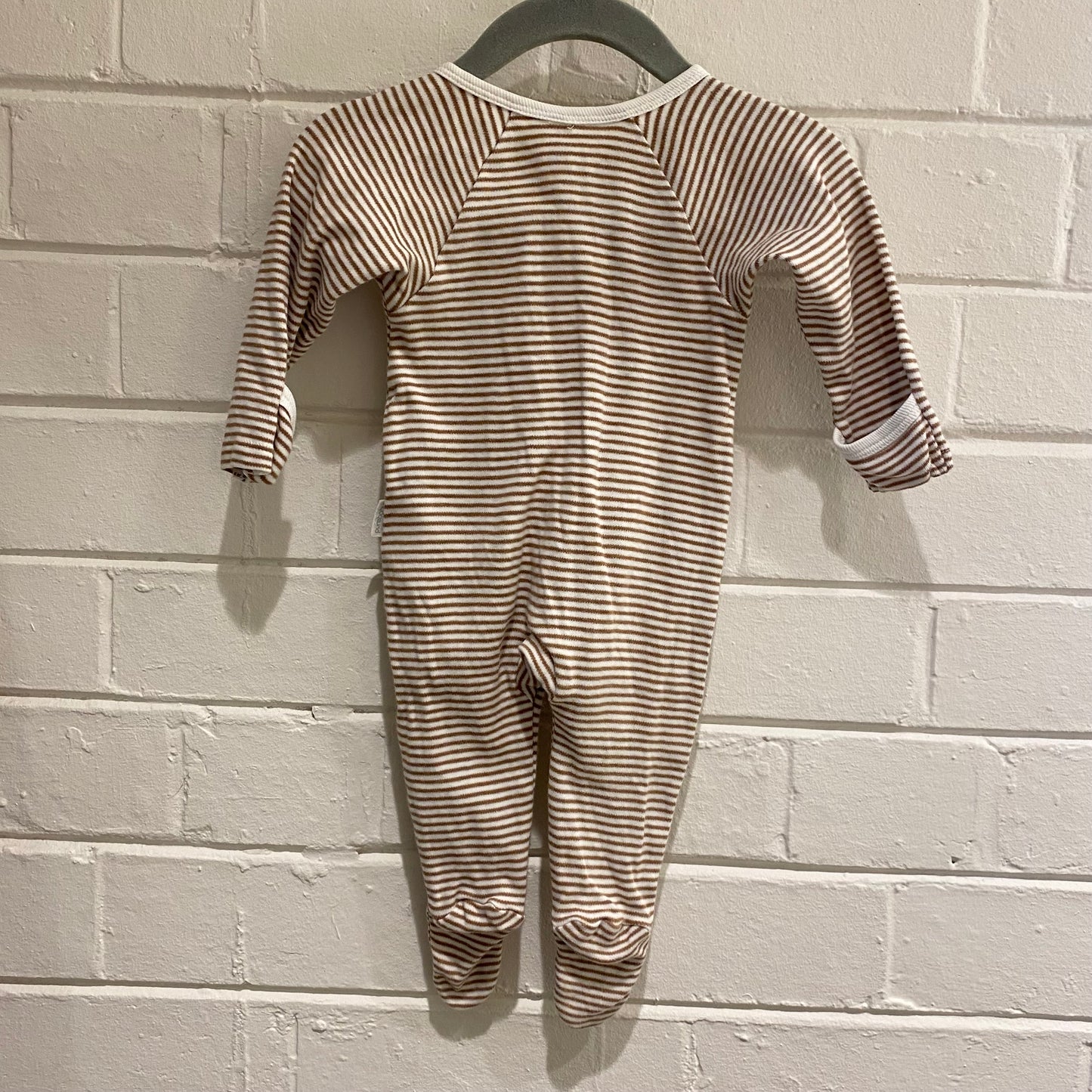 Purebaby Brown and White Onesie - Size 000