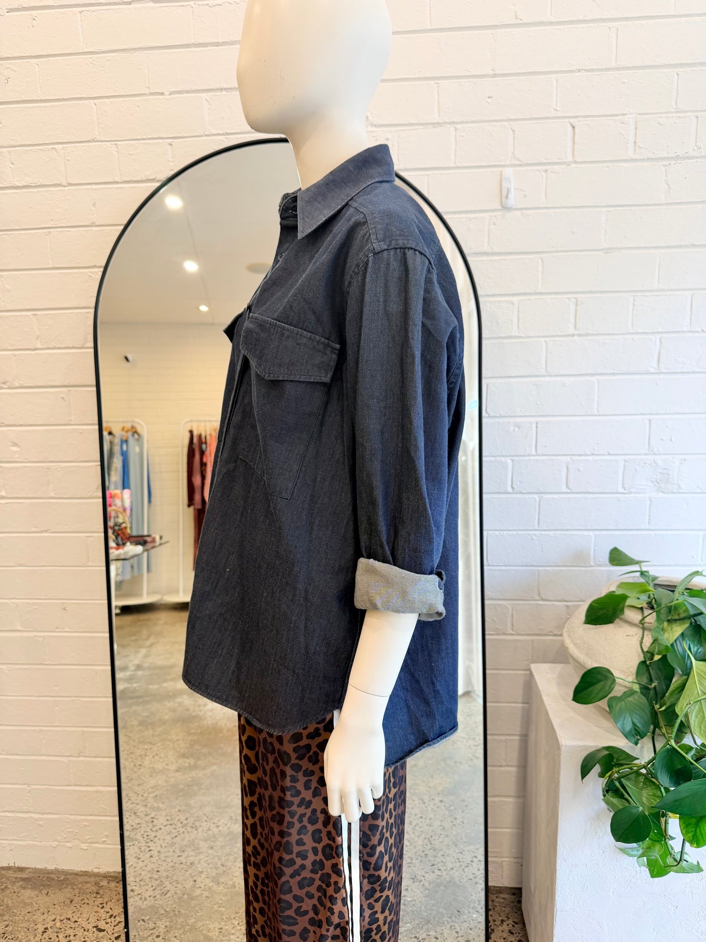 Jac and Jack Indigo Denim Shirt - Size M (12)