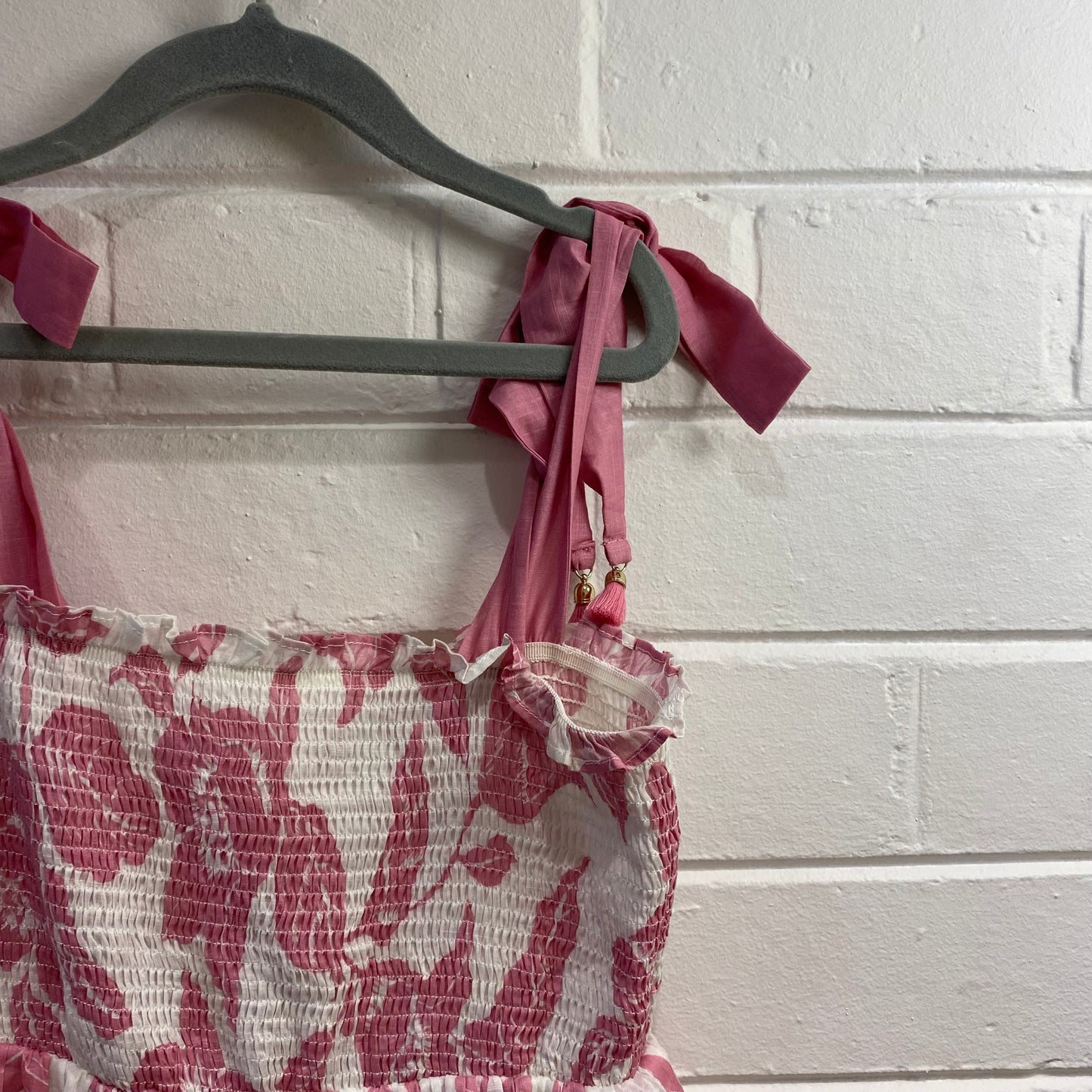 Zimmermann Kids White and Pink Floral Dress - Size 10