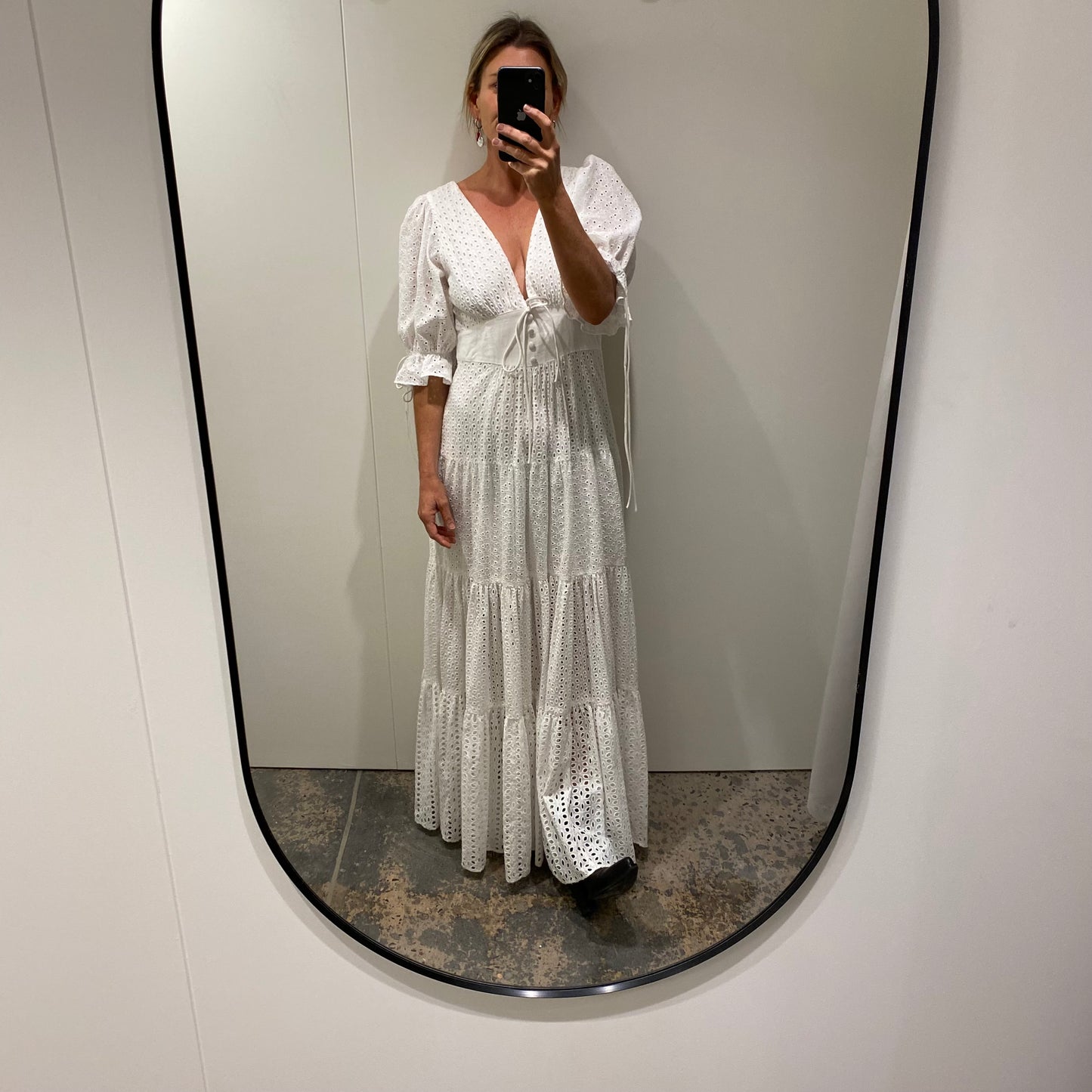 Joslin Broderie Anglaise Maxi Dress - Size 10