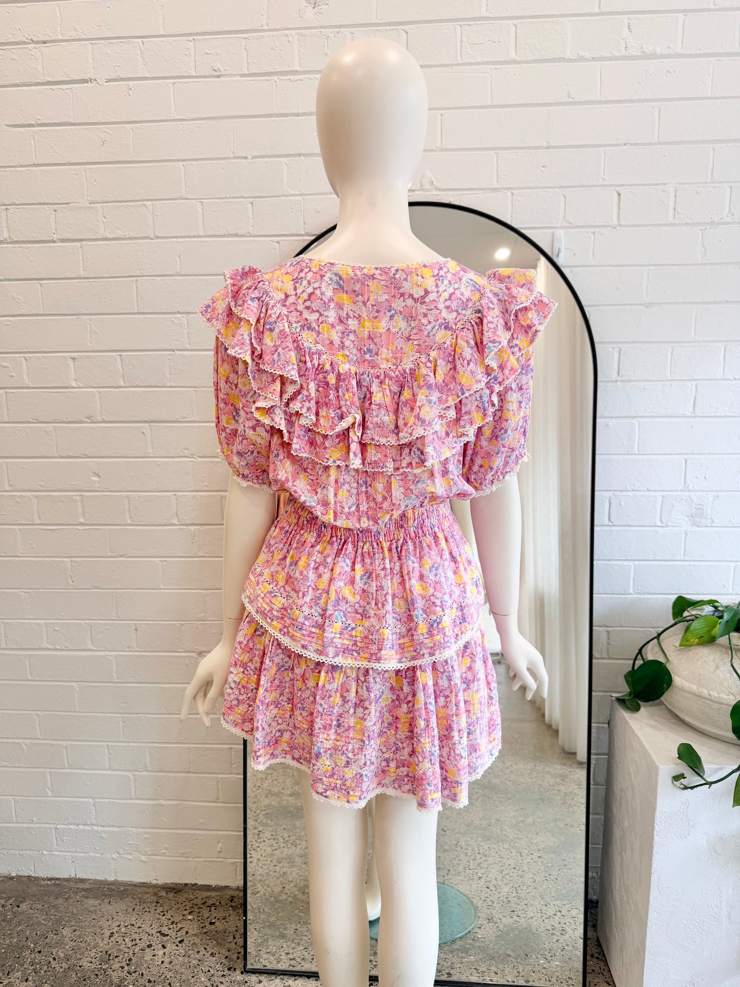 Love Shack Fancy Jetset Liv Mini Dress - Size M (8 - 10) - Pre-Loved Geelong
