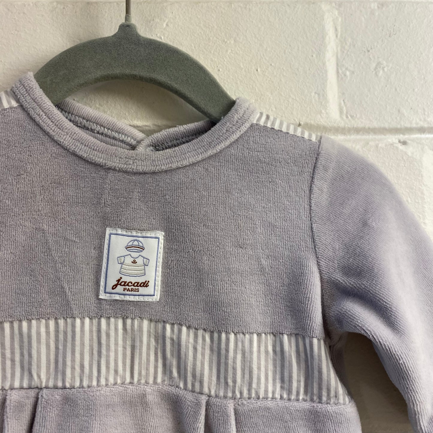 Jacadi lilac velvet onesie - size 3 m