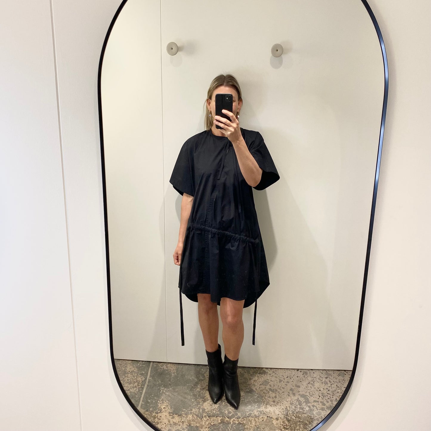 Lee Mathews Ana Mini Dress in Black - Size 0 (8-10)