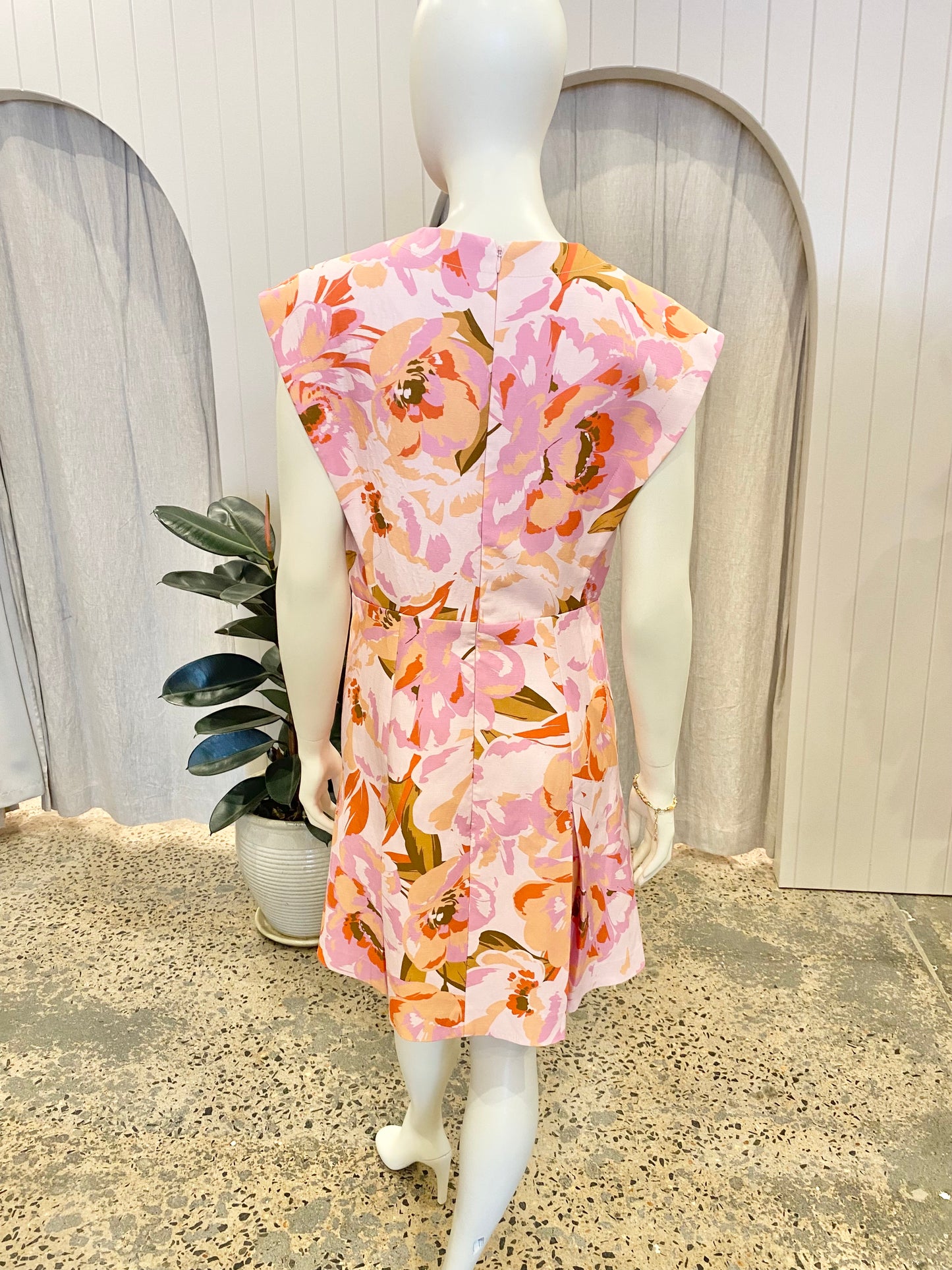 Acler Quincy Sleevleess Printed Mini Dress - Size 16