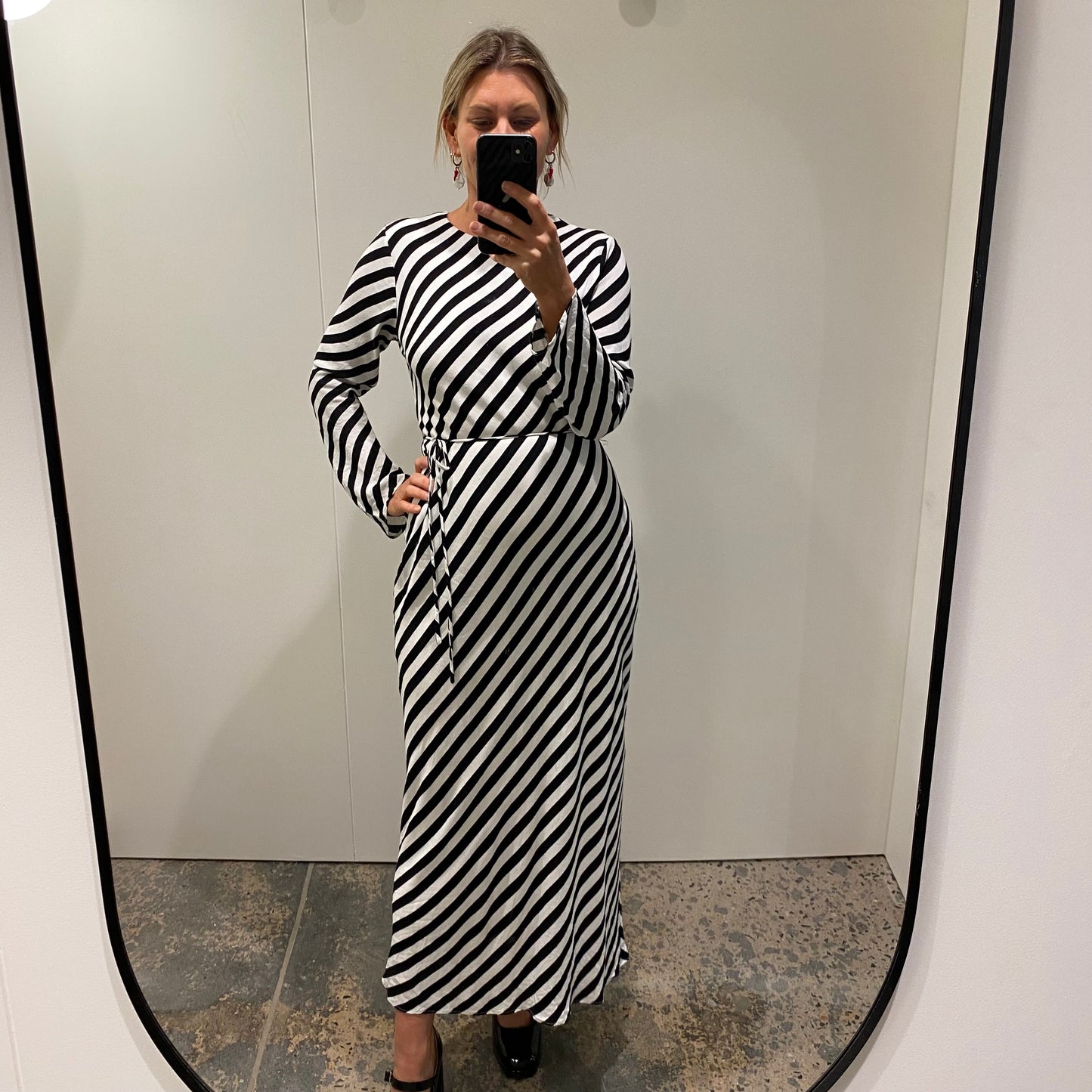 Dissh Striped Midi Dress - Size 12