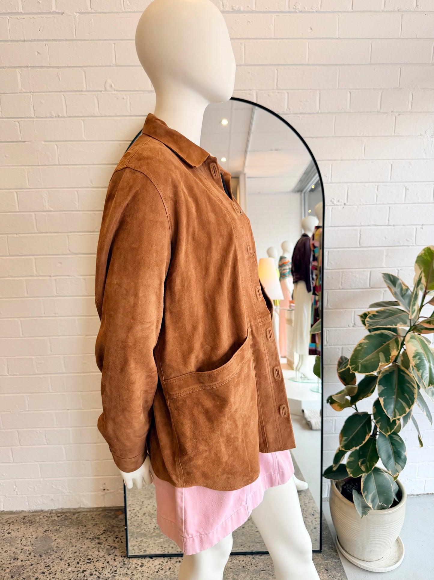 Sezane Camel Suede Will Jacket - Size M