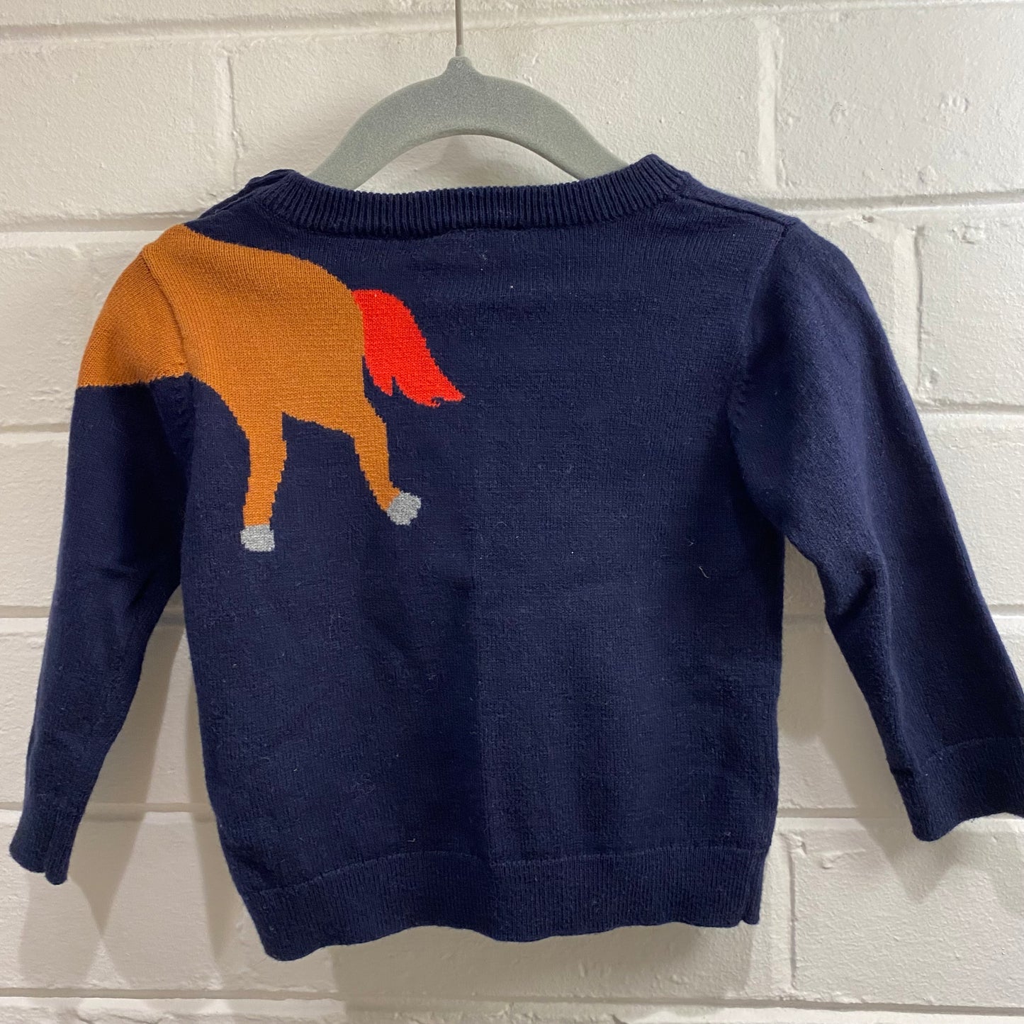 Jacardi Knit Jumper in Navy - Size 12m