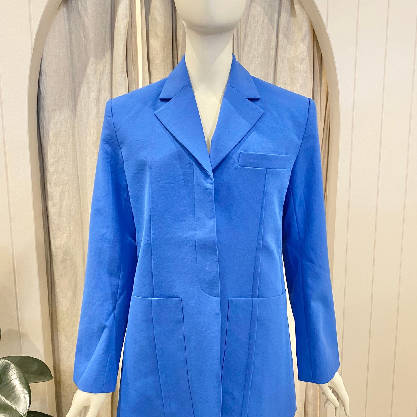 Raef Blue Henley Blazer - Size 10