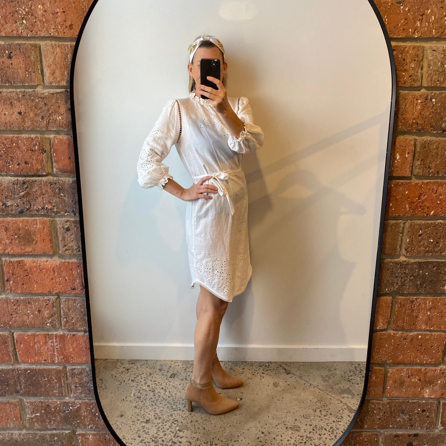 Zimmermann White Embodied Lace Mini Dress - Size 8
