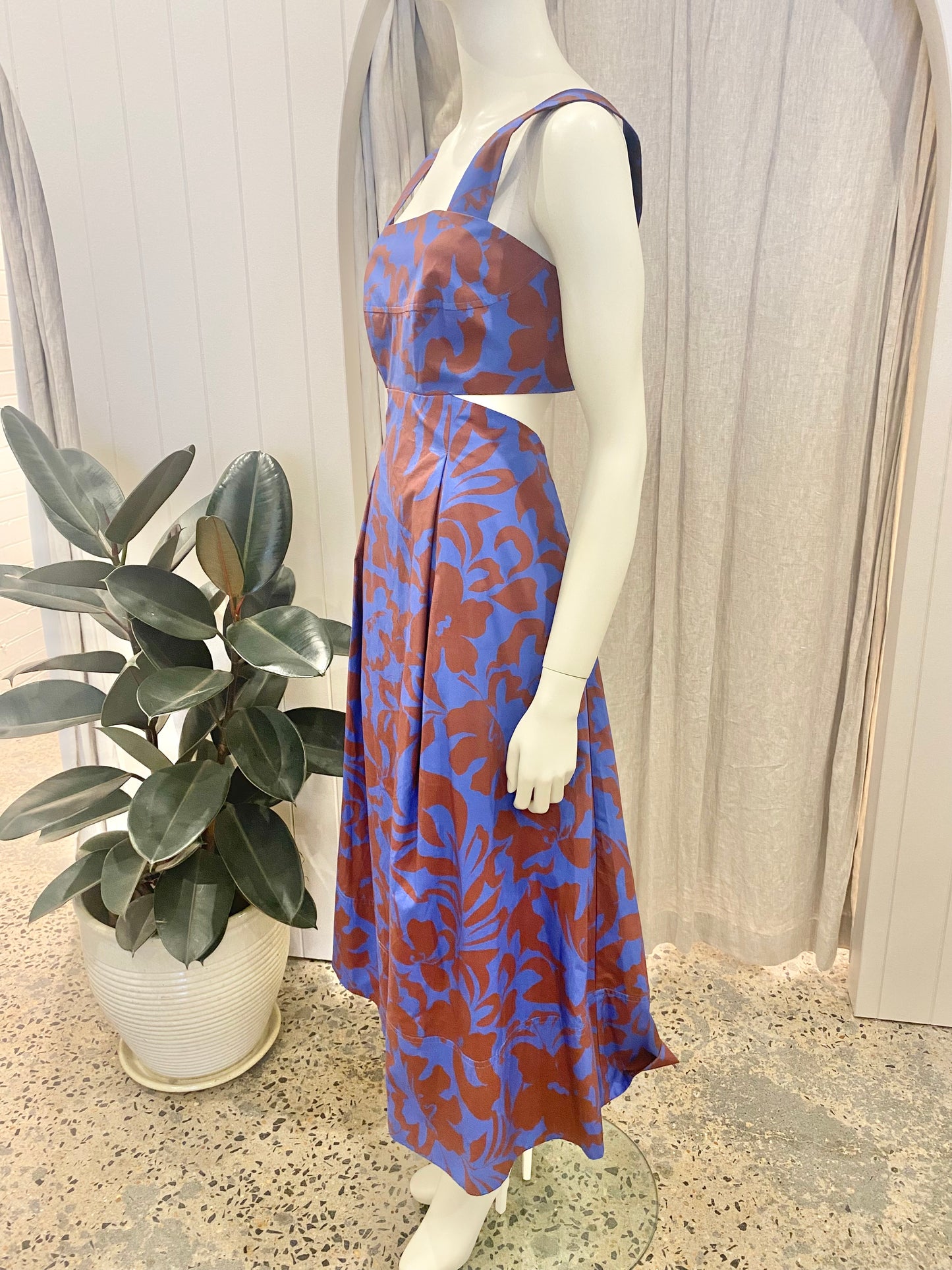 Shona Joy Catia Cut Out Midi Dress - Size 14