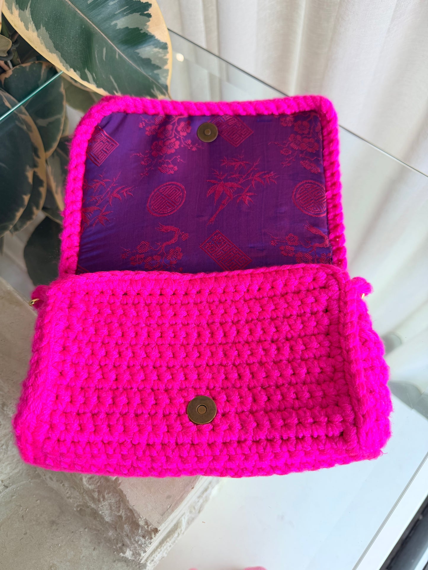 Jimmy Neon Pink Crochet Shoulder Bag