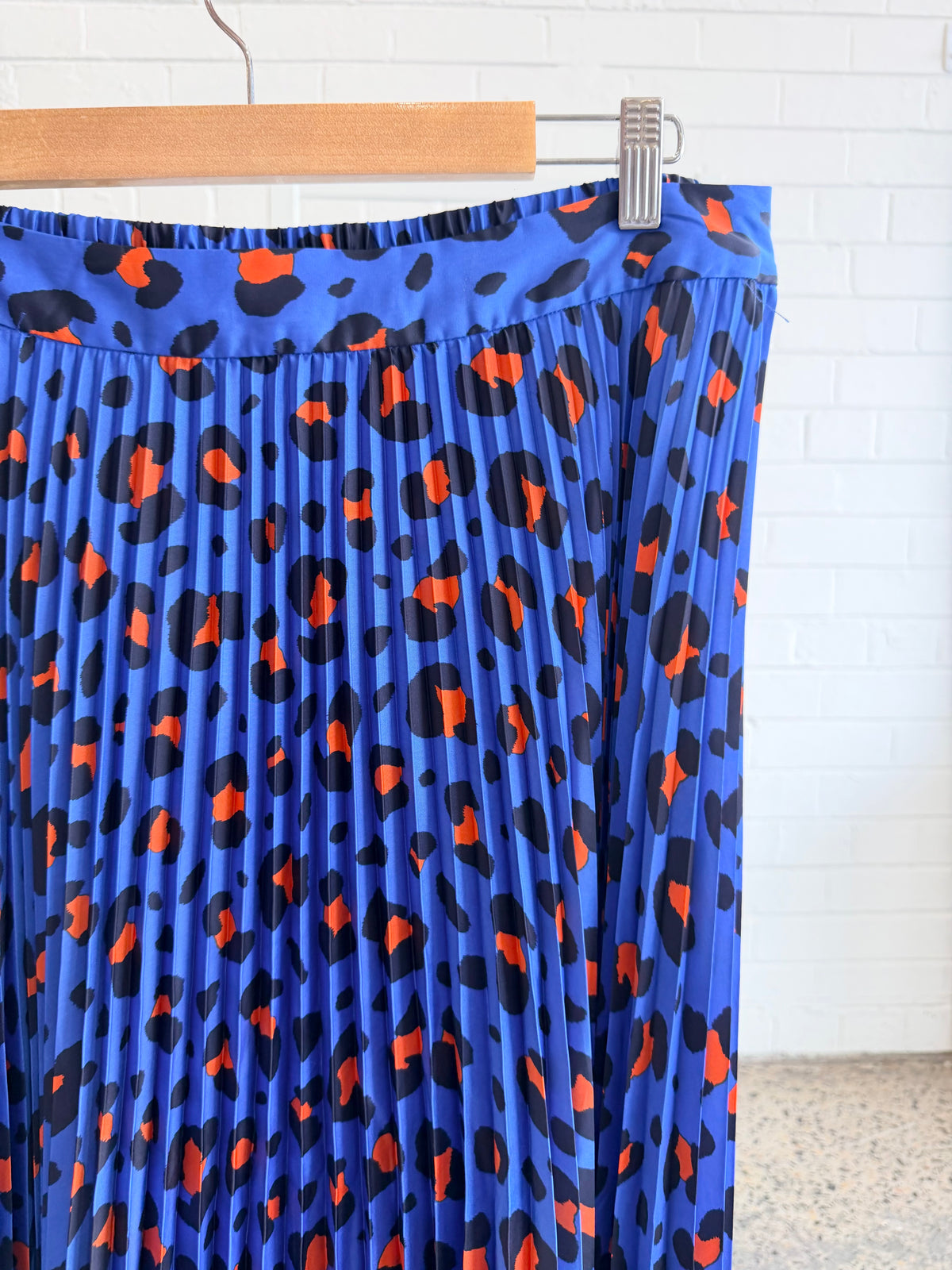 Trenery Bold Ocelot Print Pleated Midi Skirt - Size 14 - 16