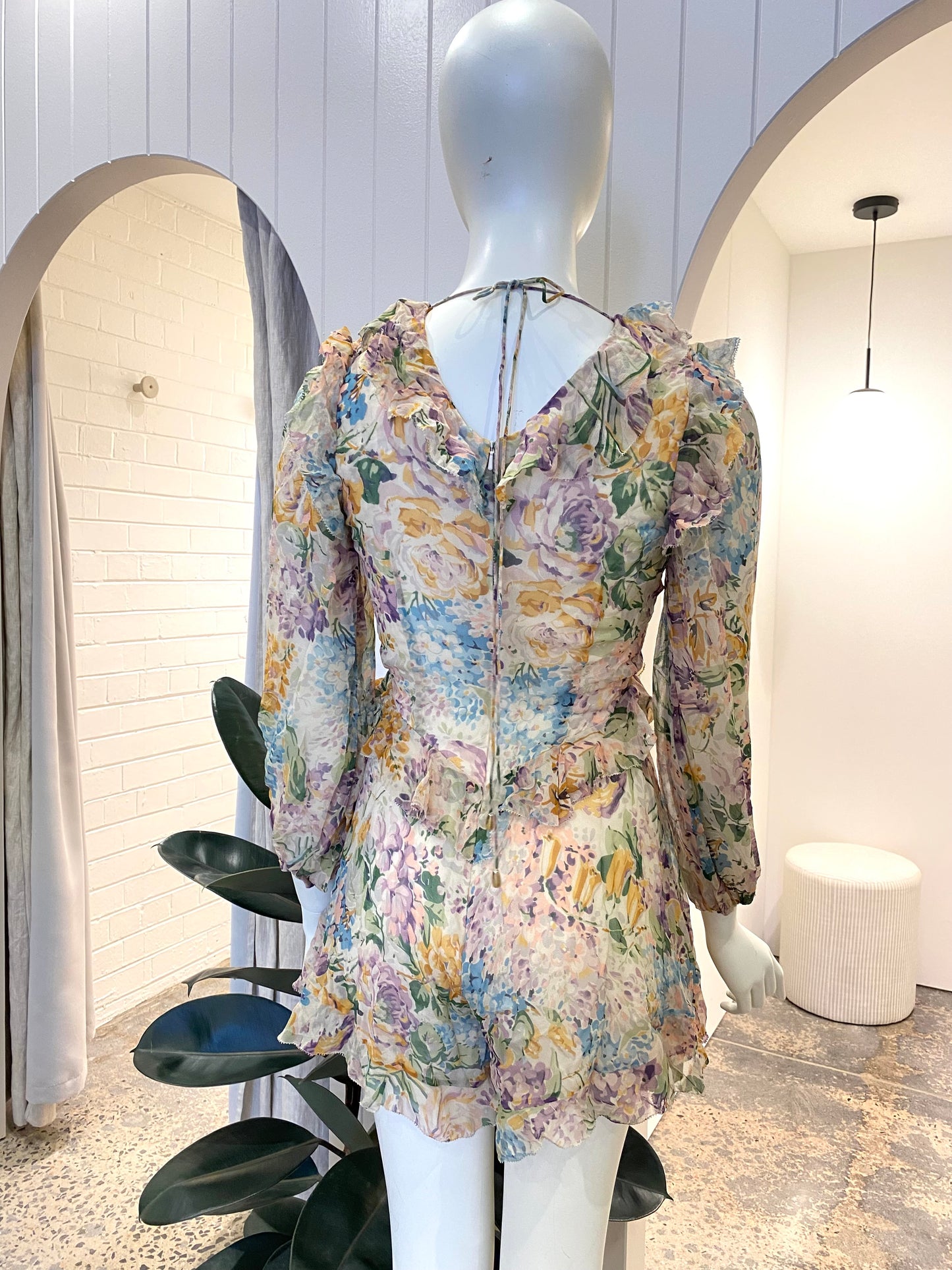 Zimmermann Ninety Six Flutter Playsuit - Size 0