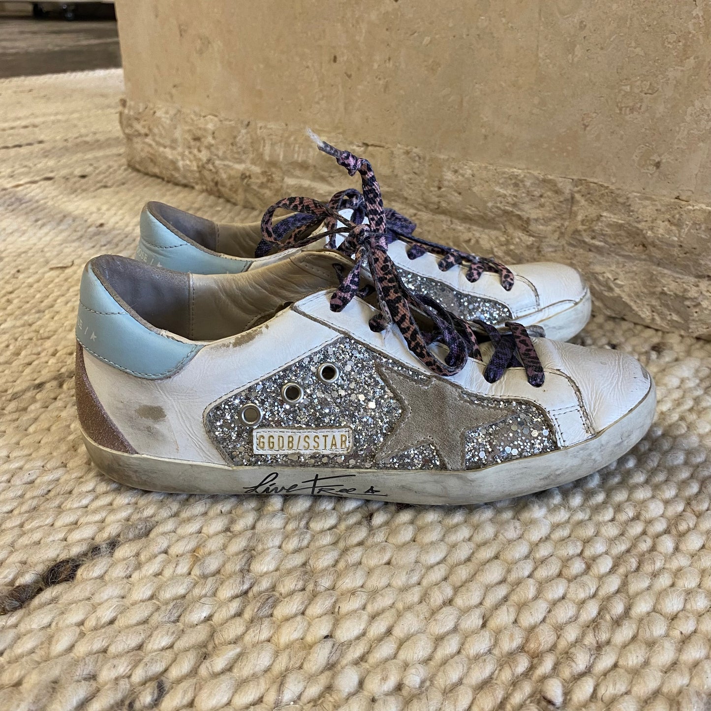 Golden Goose Silver Sparkle Super Star - Size 38