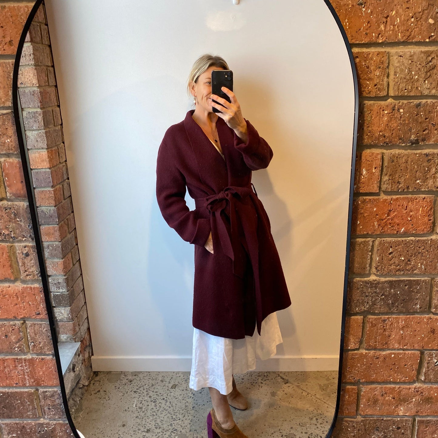Moth Wool Blend Belted Cardigan - Size M