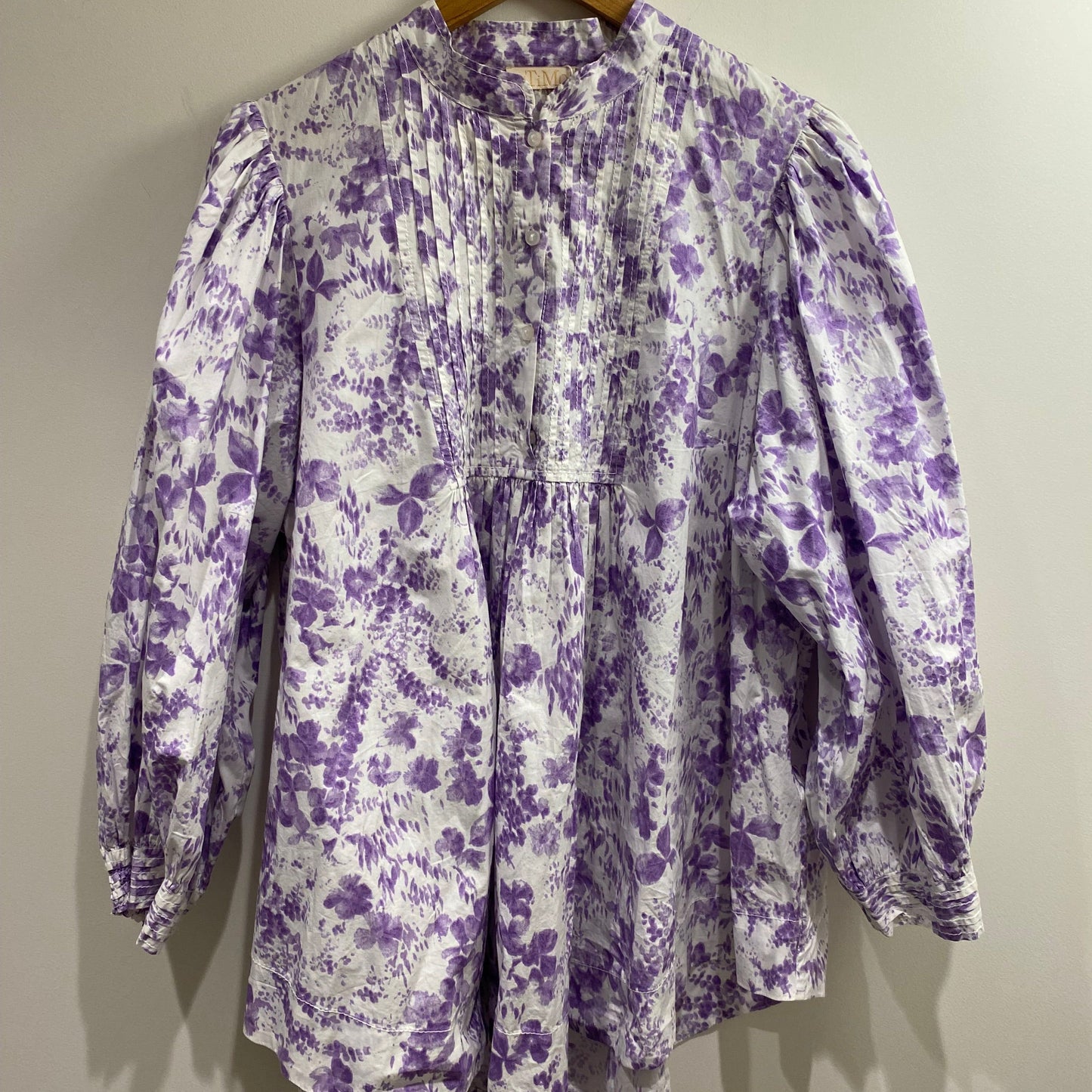 byTiMo Poplin Blouse / Mini Dress in Lilac Floral - Size 12