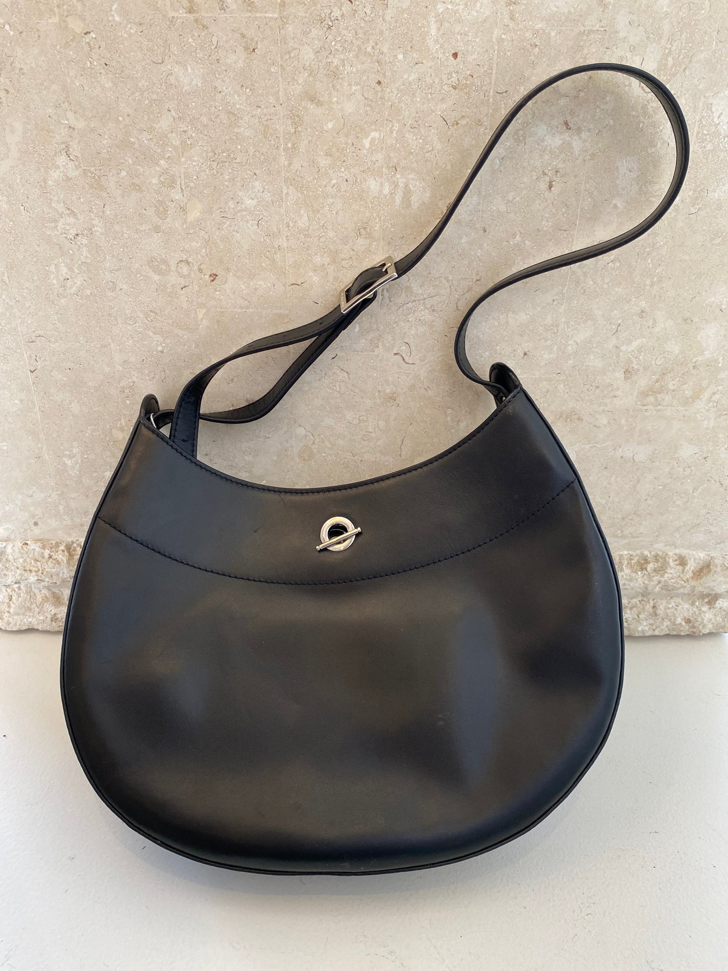 Dylan Kain Black Leather Crescent Bag