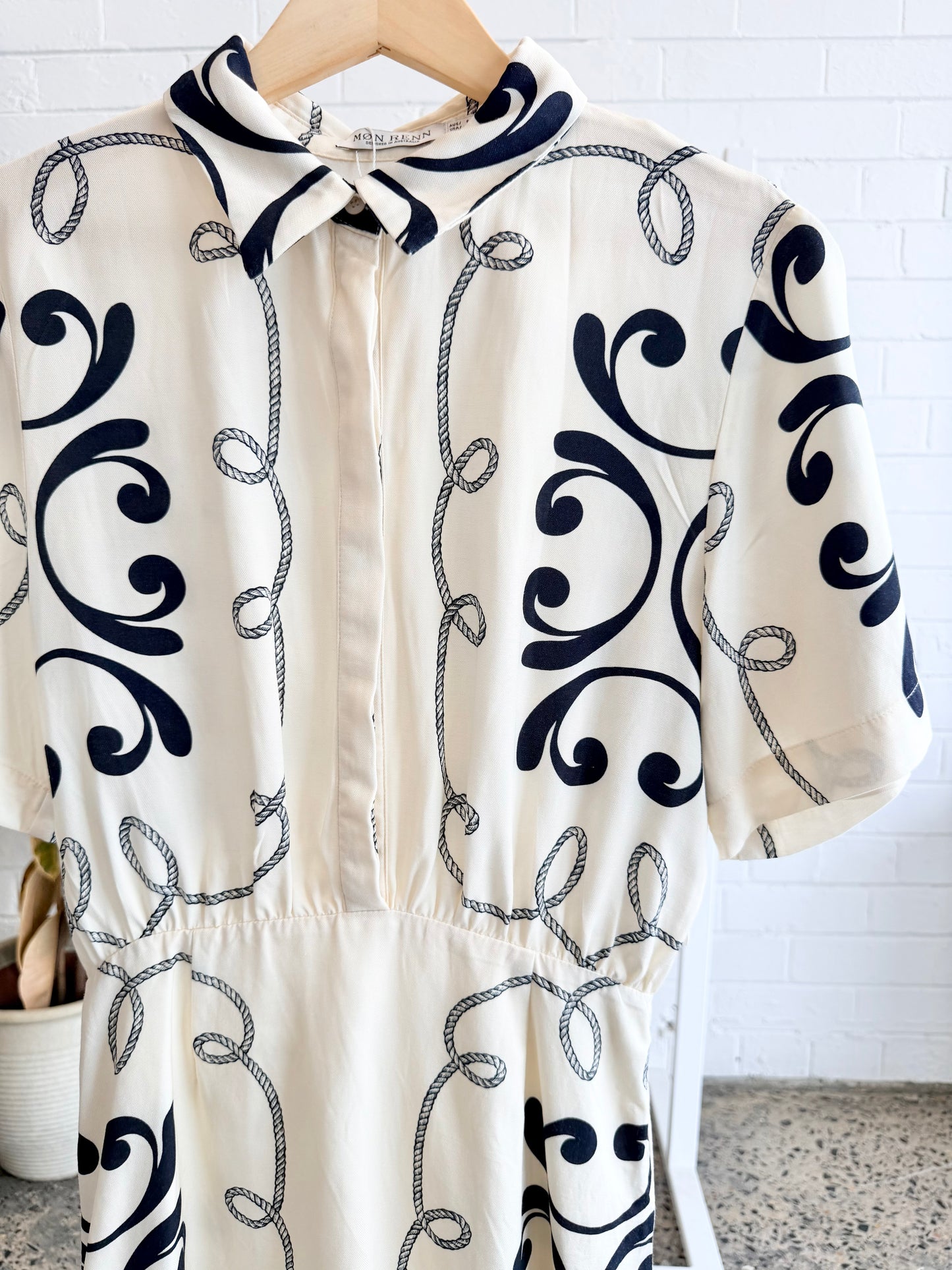 Mon Renn White Savanna Mini Dress - Size 8