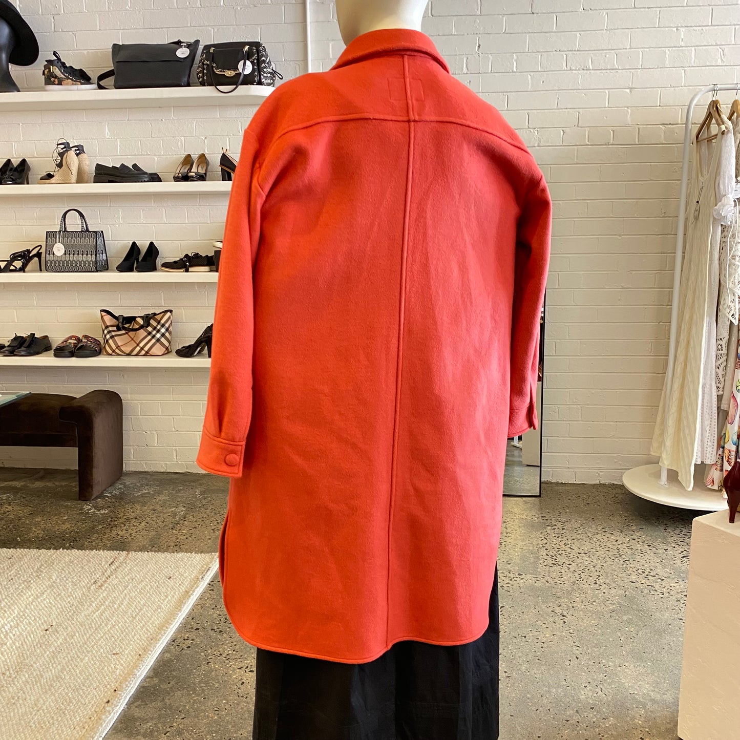 Country Road Hot Pink Wool Blend Coat - Size 14